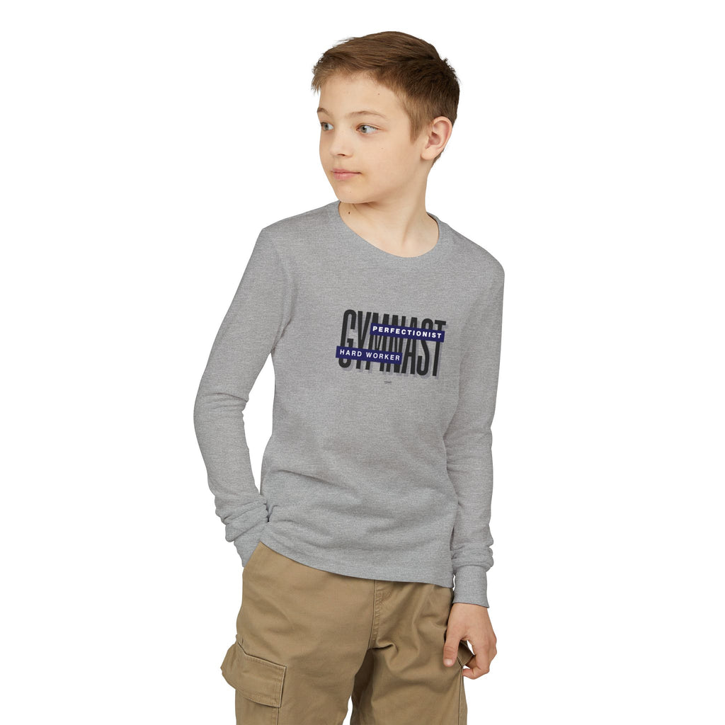 Gymnast Hard Worker Long Sleeve Shirt - Navy (Youth)