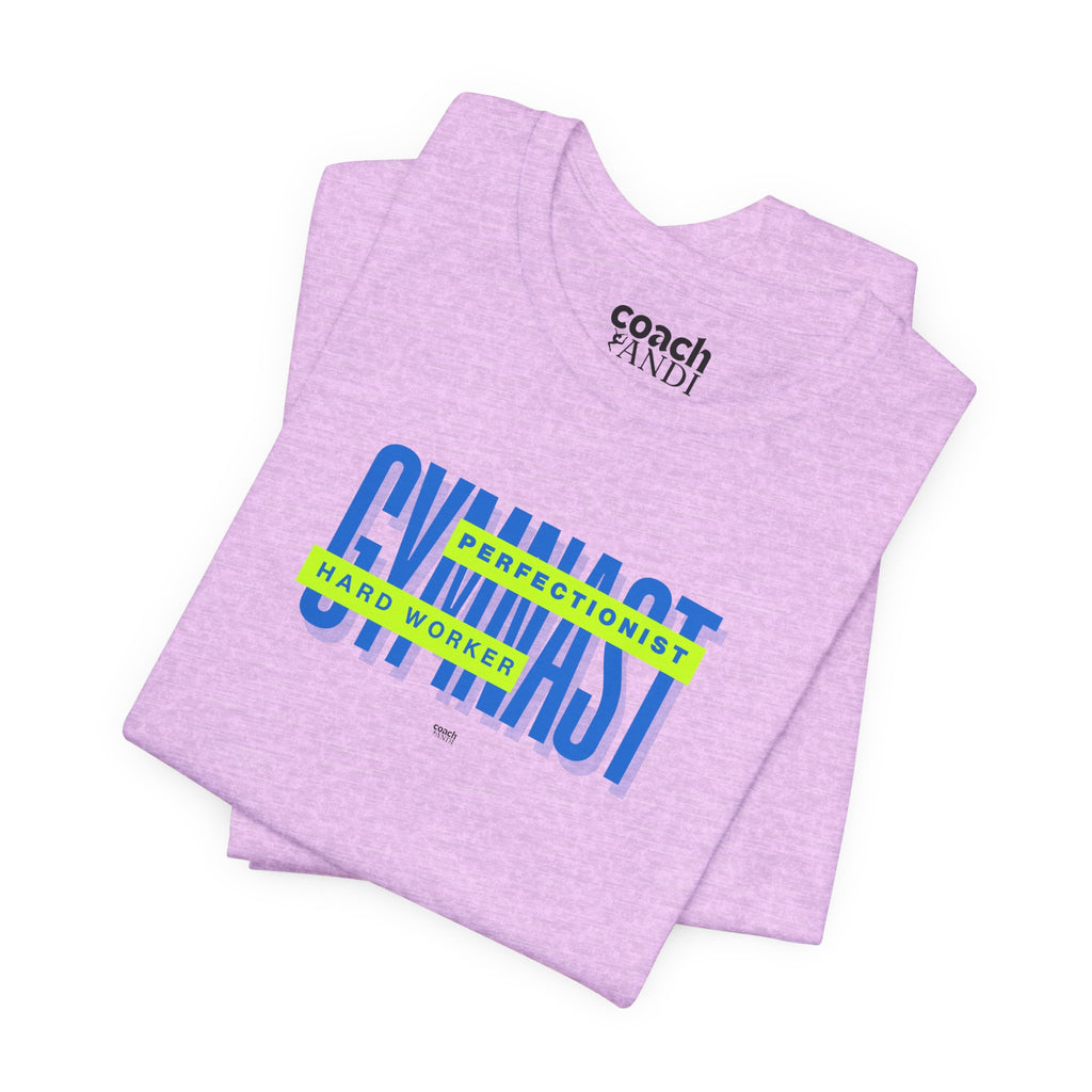 Gymnast Hard Worker Tshirt - Lime/Blue (Adult)