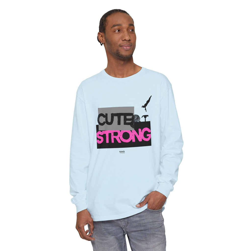Cute & Strong - Pink/Black (Adult Long Sleeve Shirt)