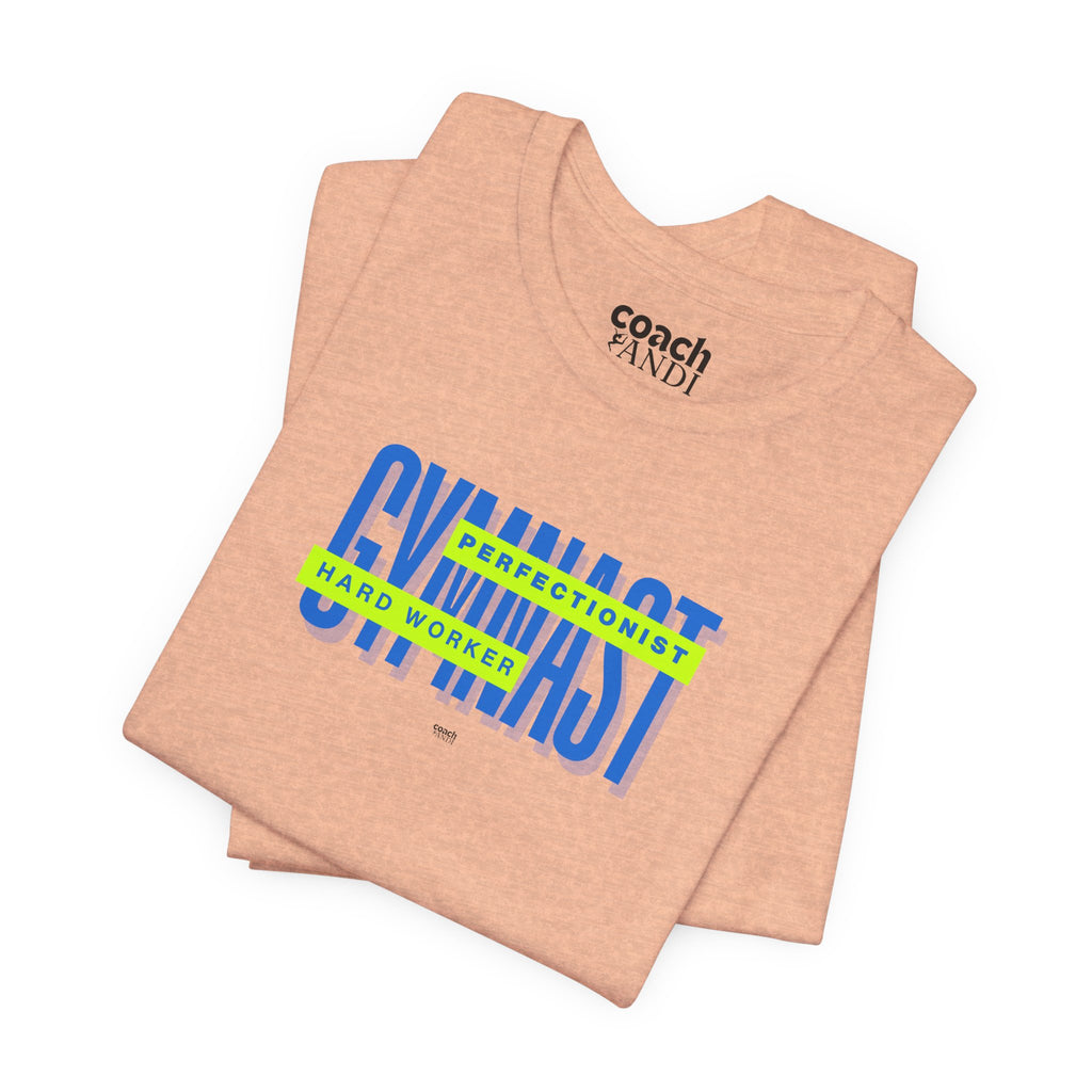 Gymnast Hard Worker Tshirt - Lime/Blue (Adult)