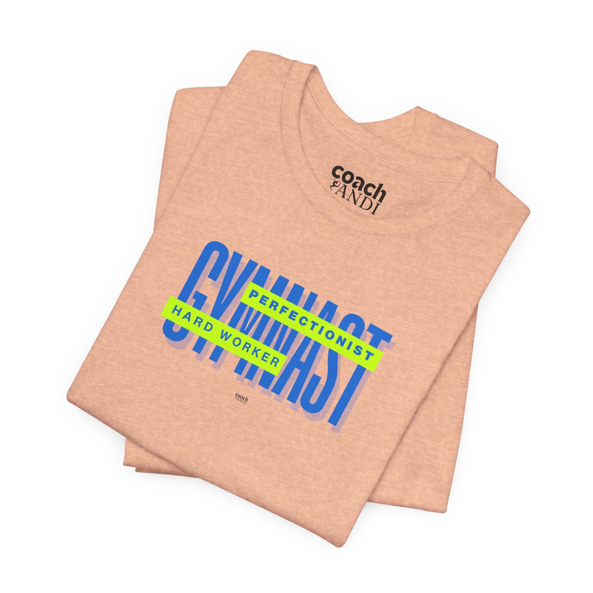 Gymnast Hard Worker Tshirt - Lime/Blue (Adult)