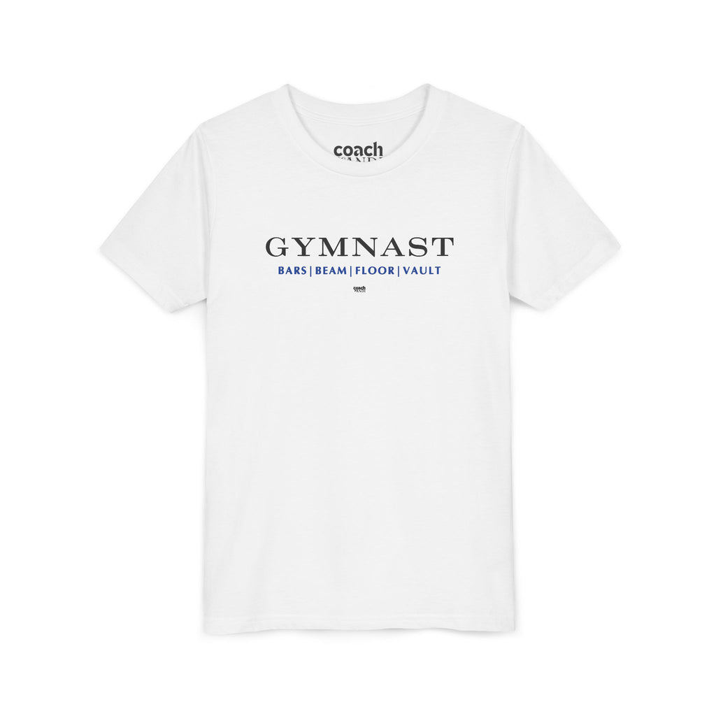 GYMNAST (Bars Beam Floor Vault) Short Sleeve Tee - Blue (Youth)