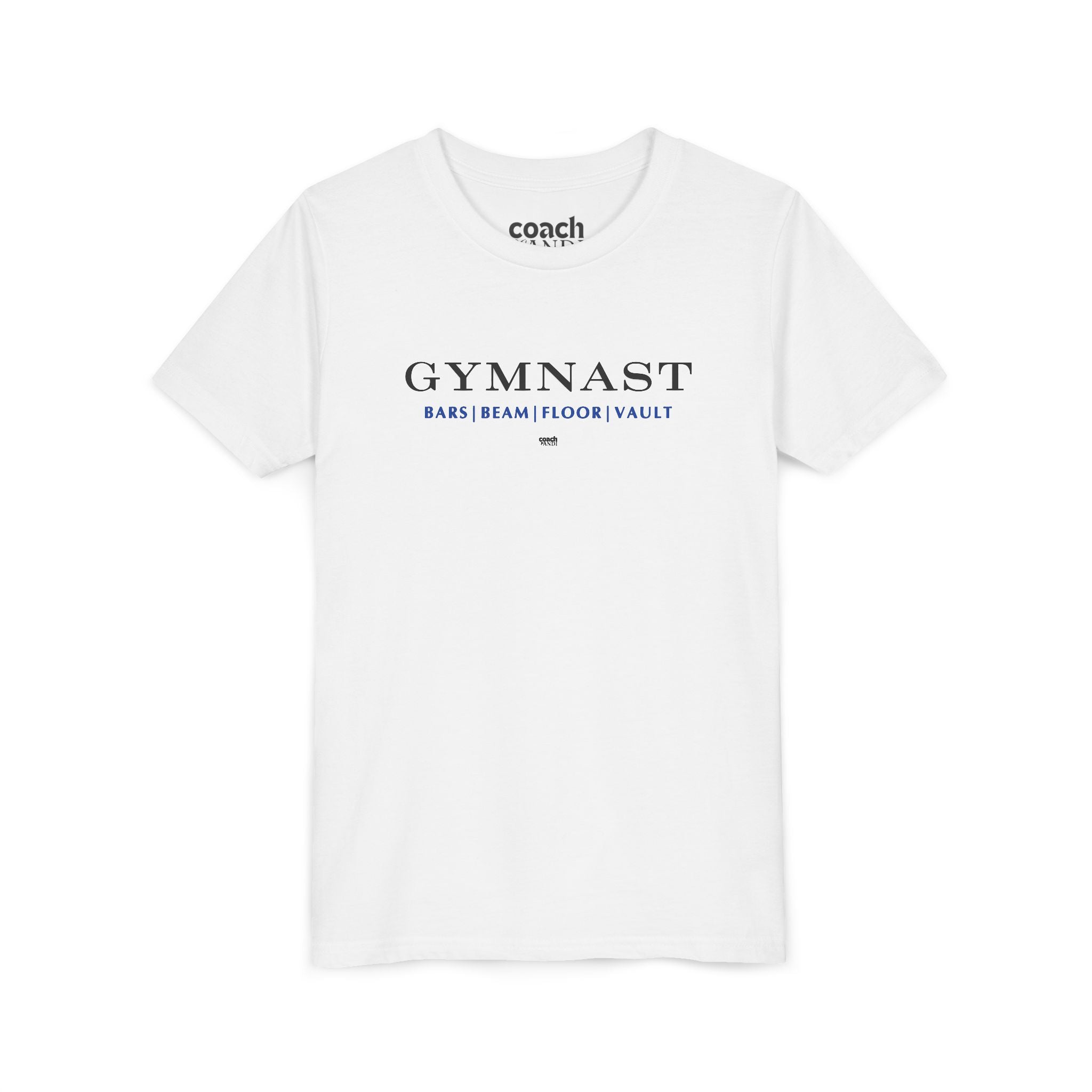 GYMNAST (Bars Beam Floor Vault) Short Sleeve Tee - Blue (Youth)