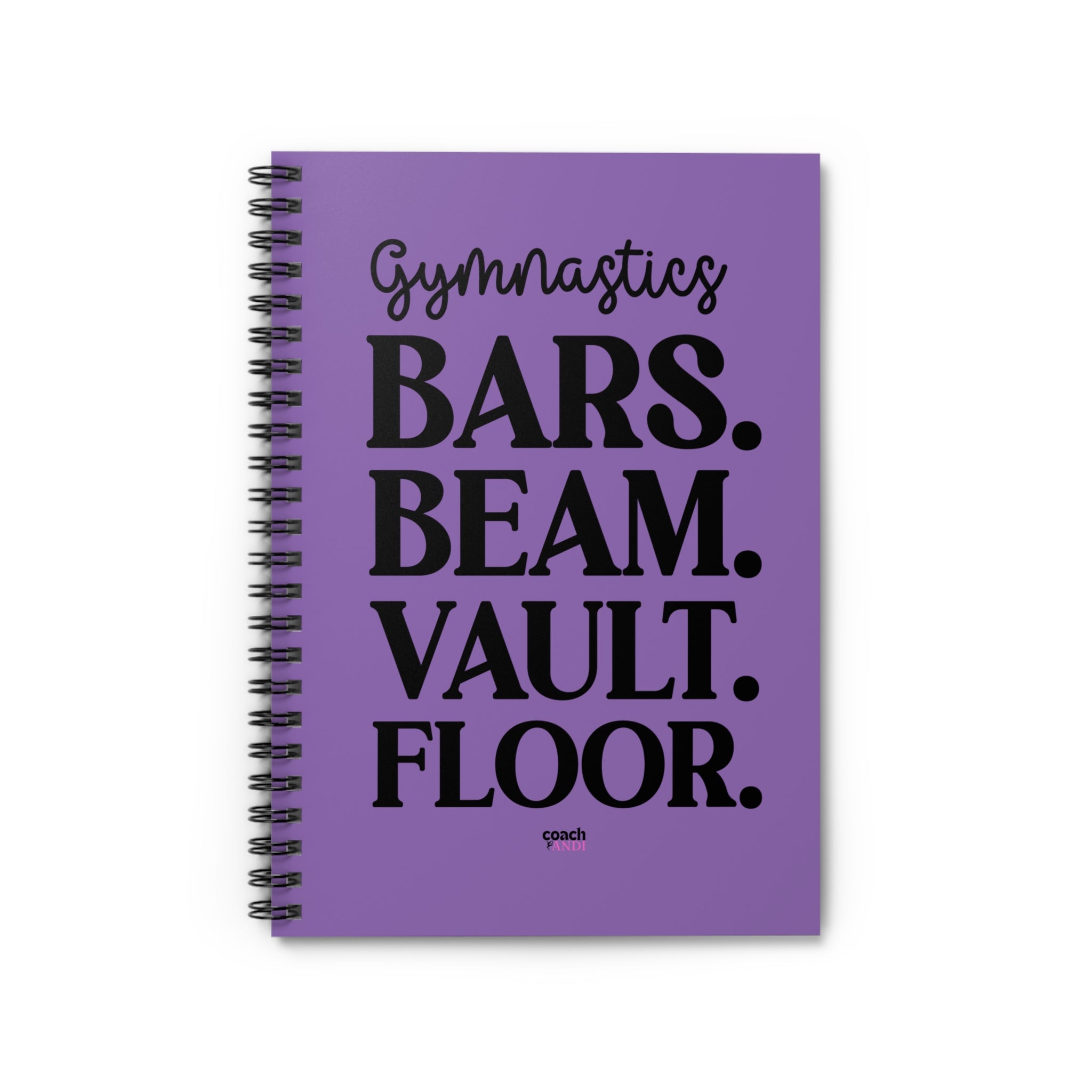 Gymnastics Events-Purple (Spiral Notebook - Ruled Line)
