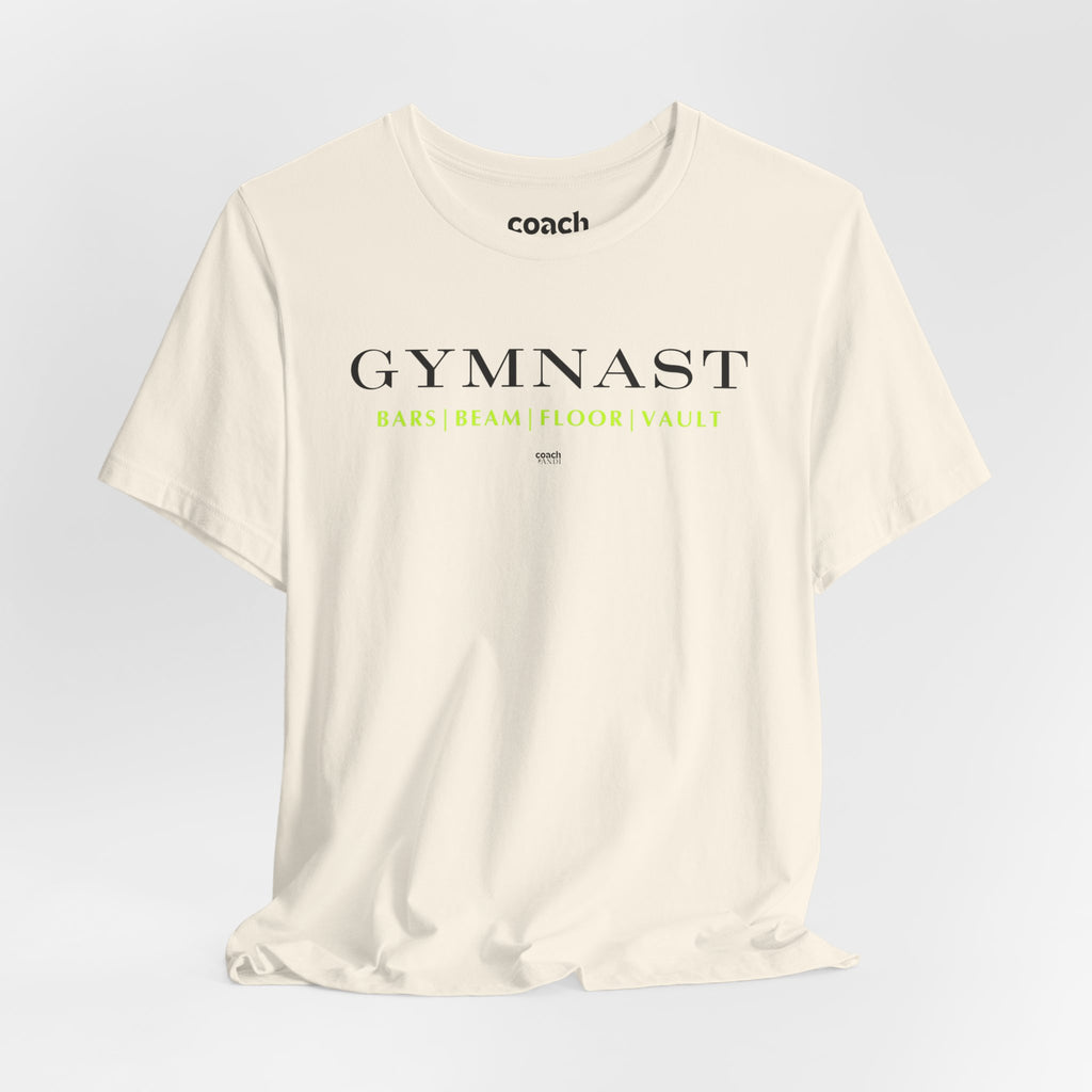 GYMNAST (Bars Beam Floor Vault) Tshirt - Lime (Adult)