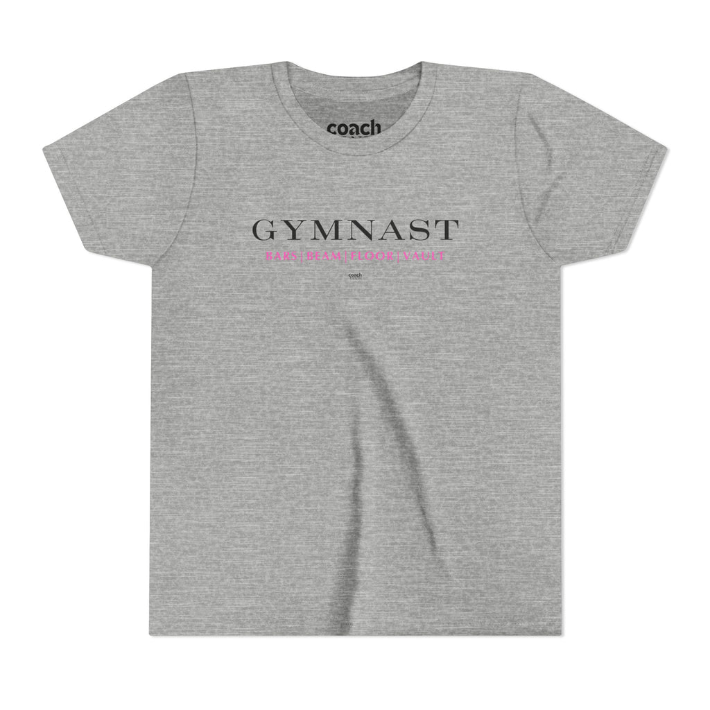 GYMNAST (Bars Beam Floor Vault) Short Sleeve Tee - Pink (Youth)