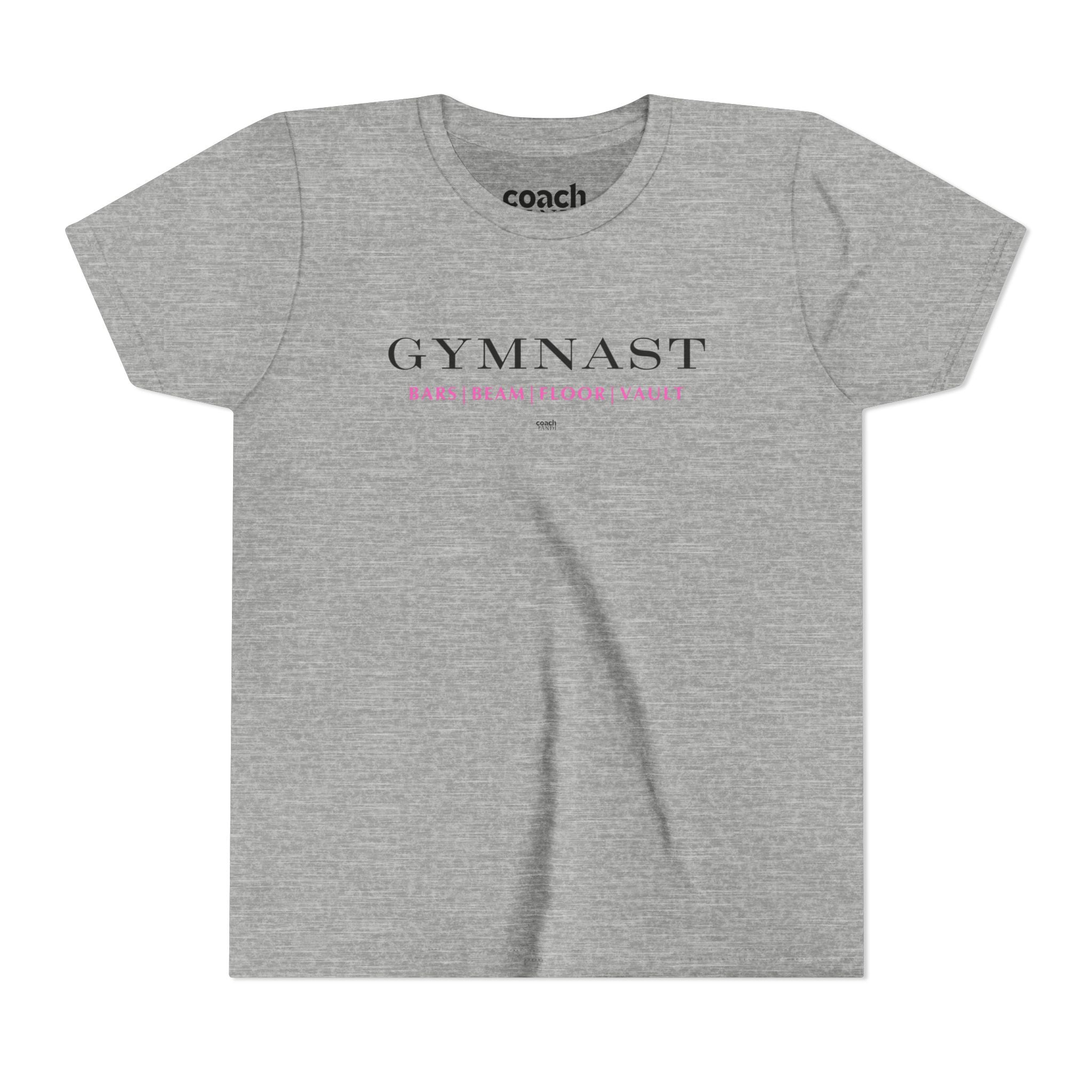 GYMNAST (Bars Beam Floor Vault) Short Sleeve Tee - Pink (Youth)