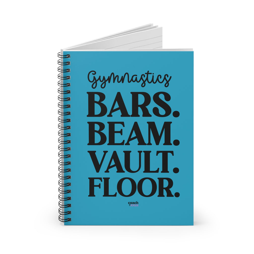 Gymnastics Events-Turquoise (Spiral Notebook - Ruled Line)