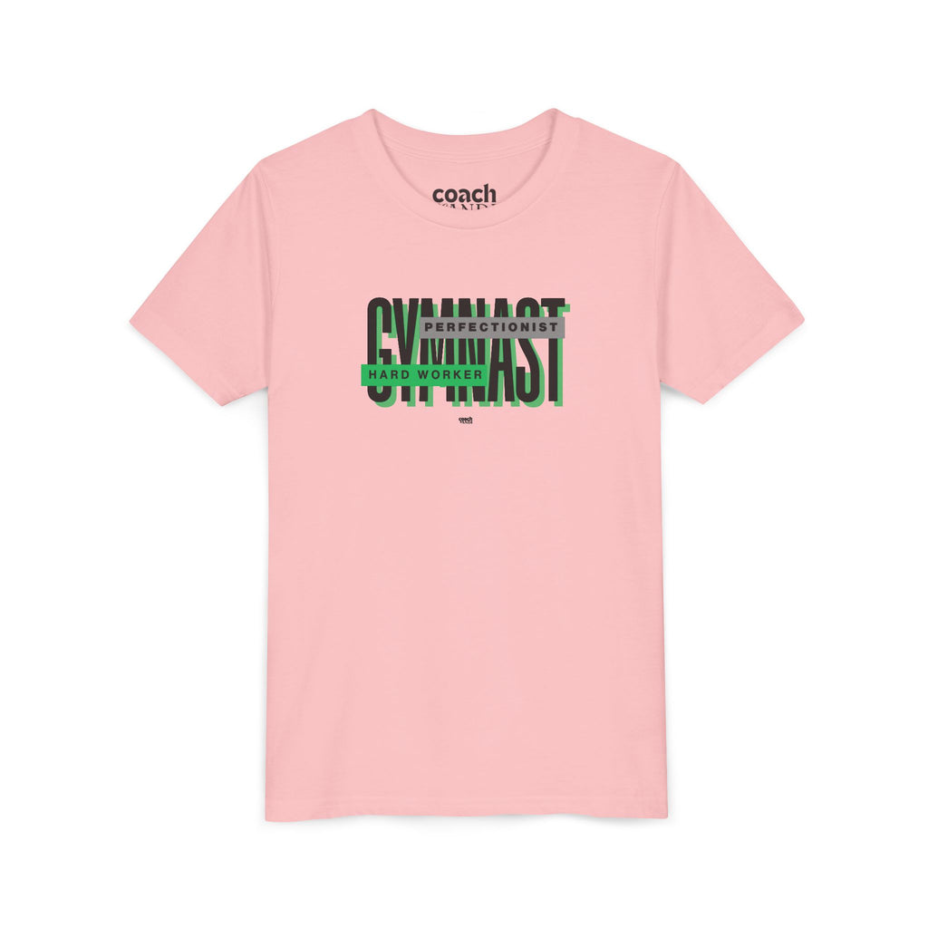 Gymnast Hard Worker Tshirt - Green/Black (Youth)