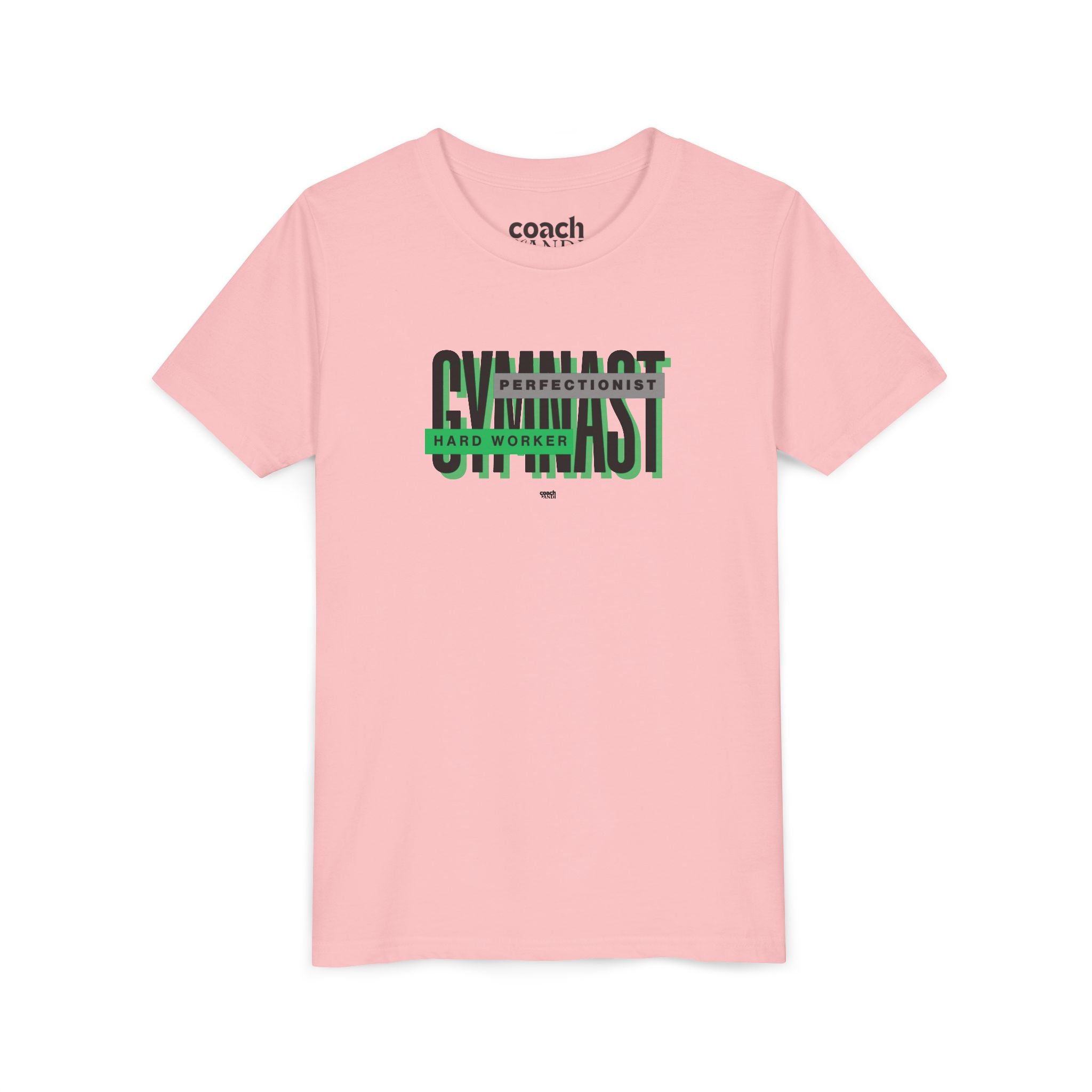 Gymnast Hard Worker Tshirt - Green/Black (Youth)