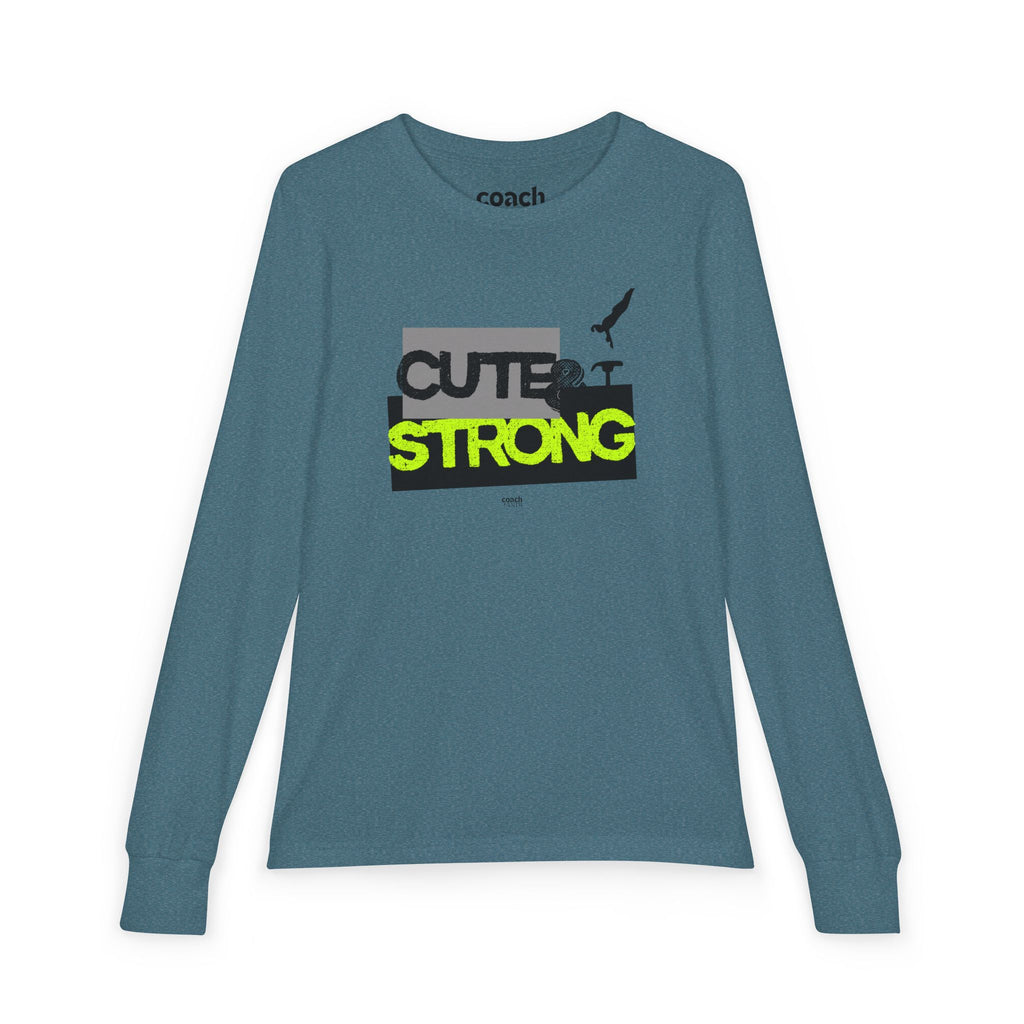 Cute & Strong Long Sleeve Shirt - Lime/Black (Youth)