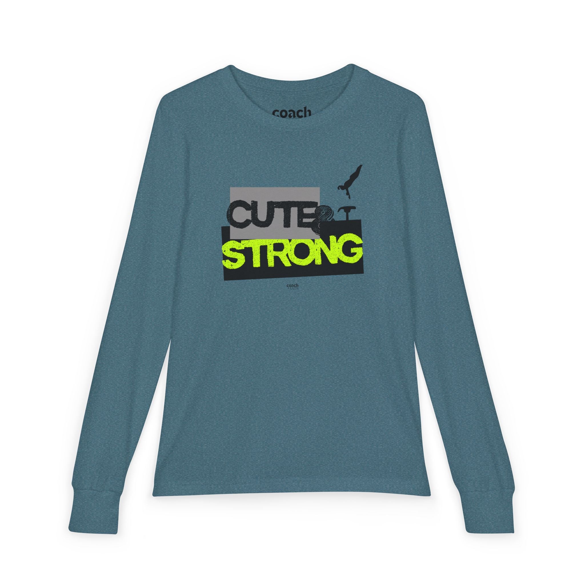 Cute & Strong Long Sleeve Shirt - Lime/Black (Youth)
