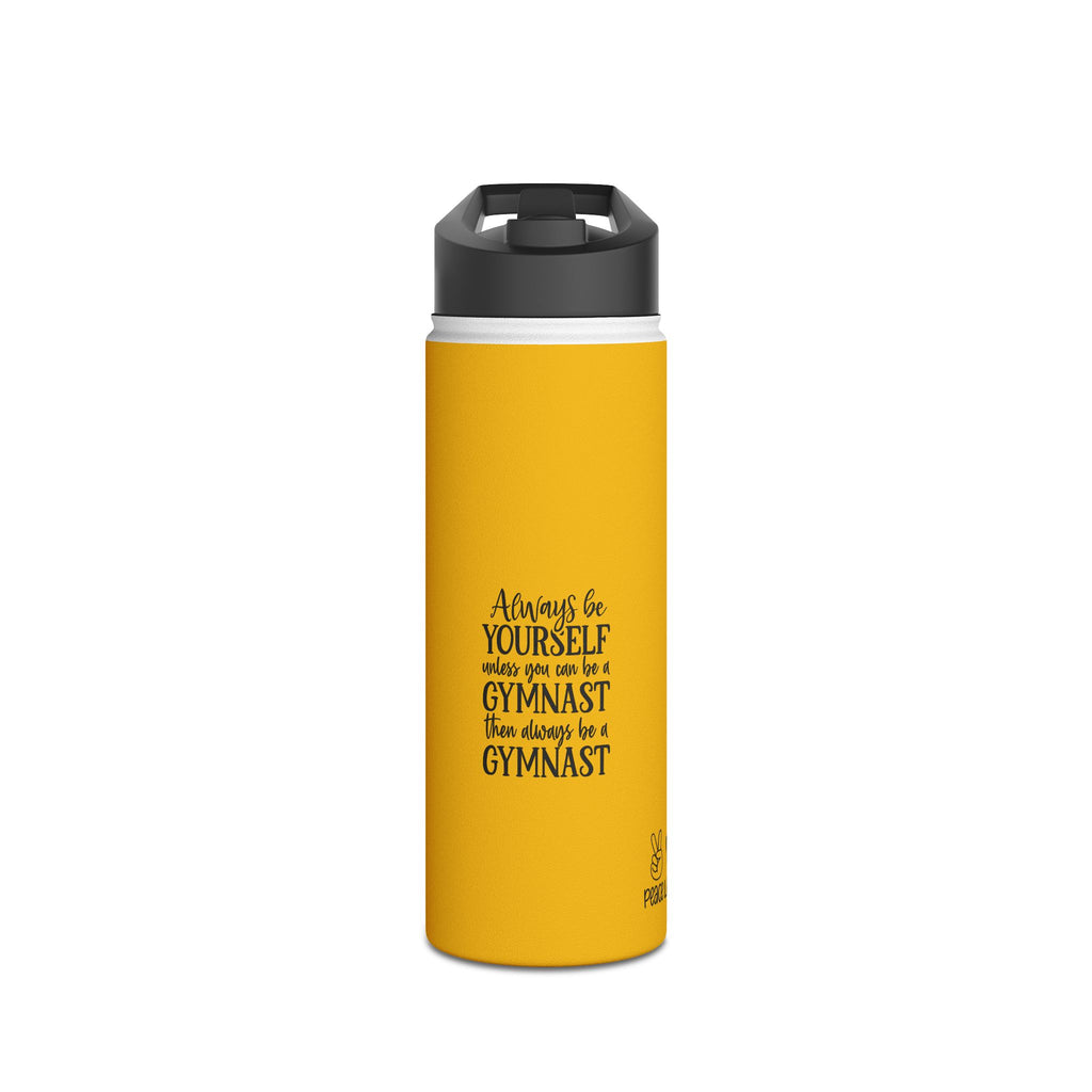 Gymnastics Quotes-Goldenrod (Stainless Steel Water Bottle, Standard Lid)