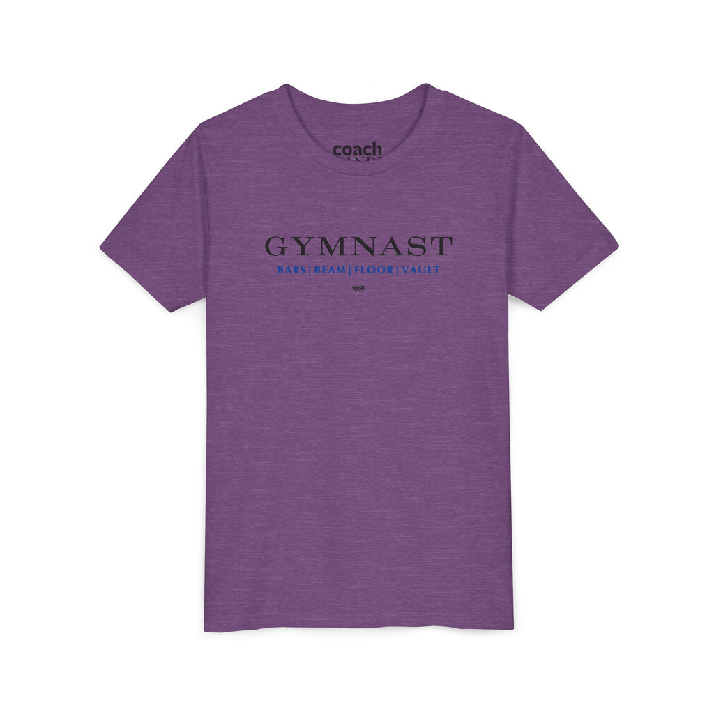 GYMNAST (Bars Beam Floor Vault) Short Sleeve Tee - Blue (Youth)
