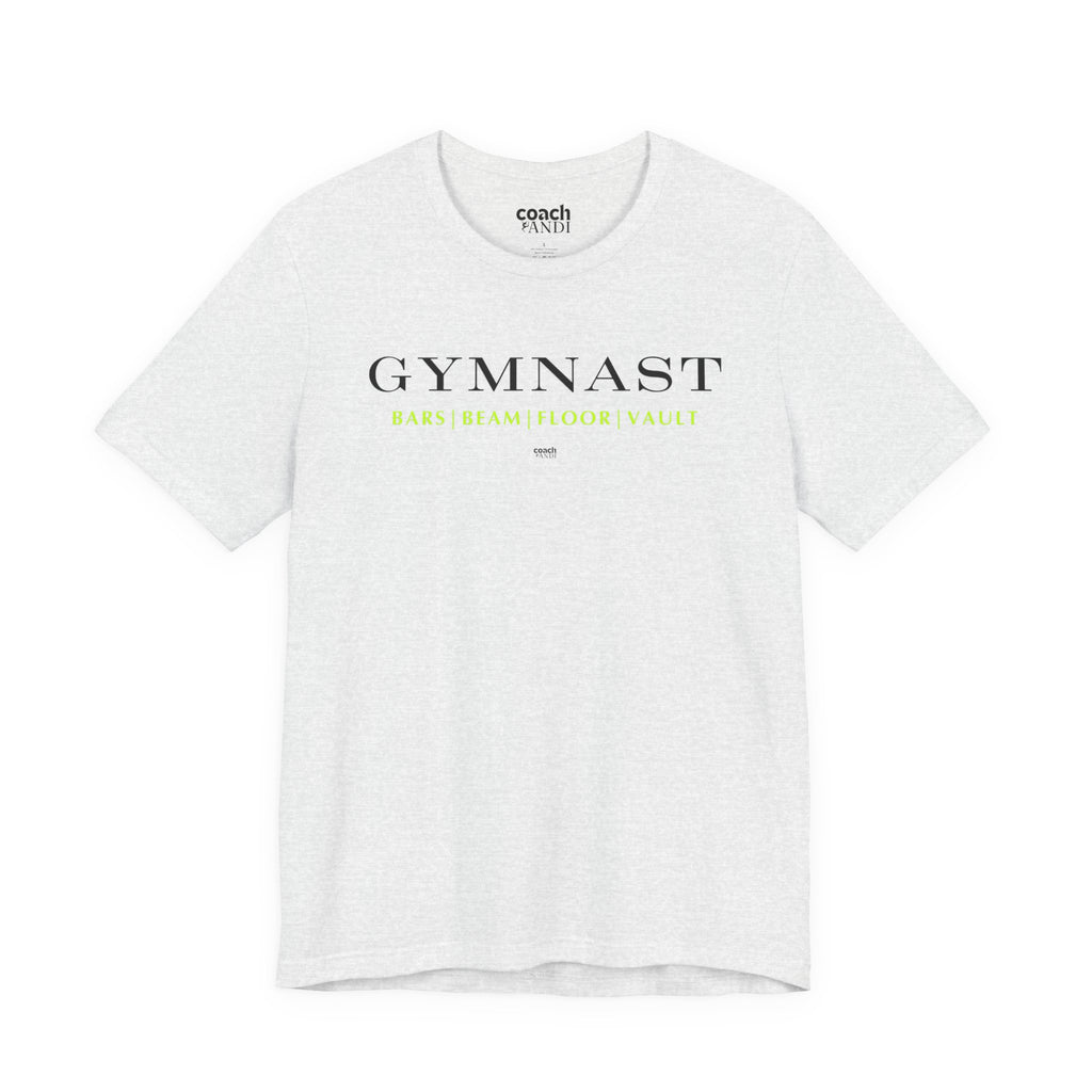 GYMNAST (Bars Beam Floor Vault) Tshirt - Lime (Adult)