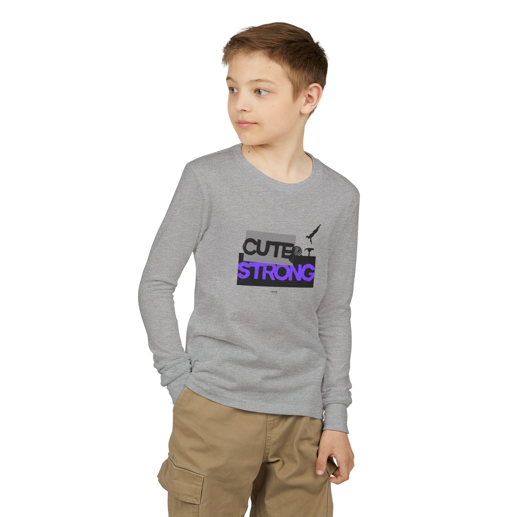 Cute & Strong Long Sleeve Shirt - Purple/Black (Youth)
