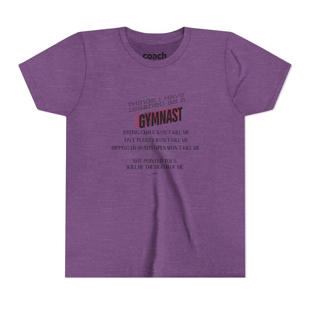 Things I learned as a Gymnast Short Sleeve Tee - Red (Youth)