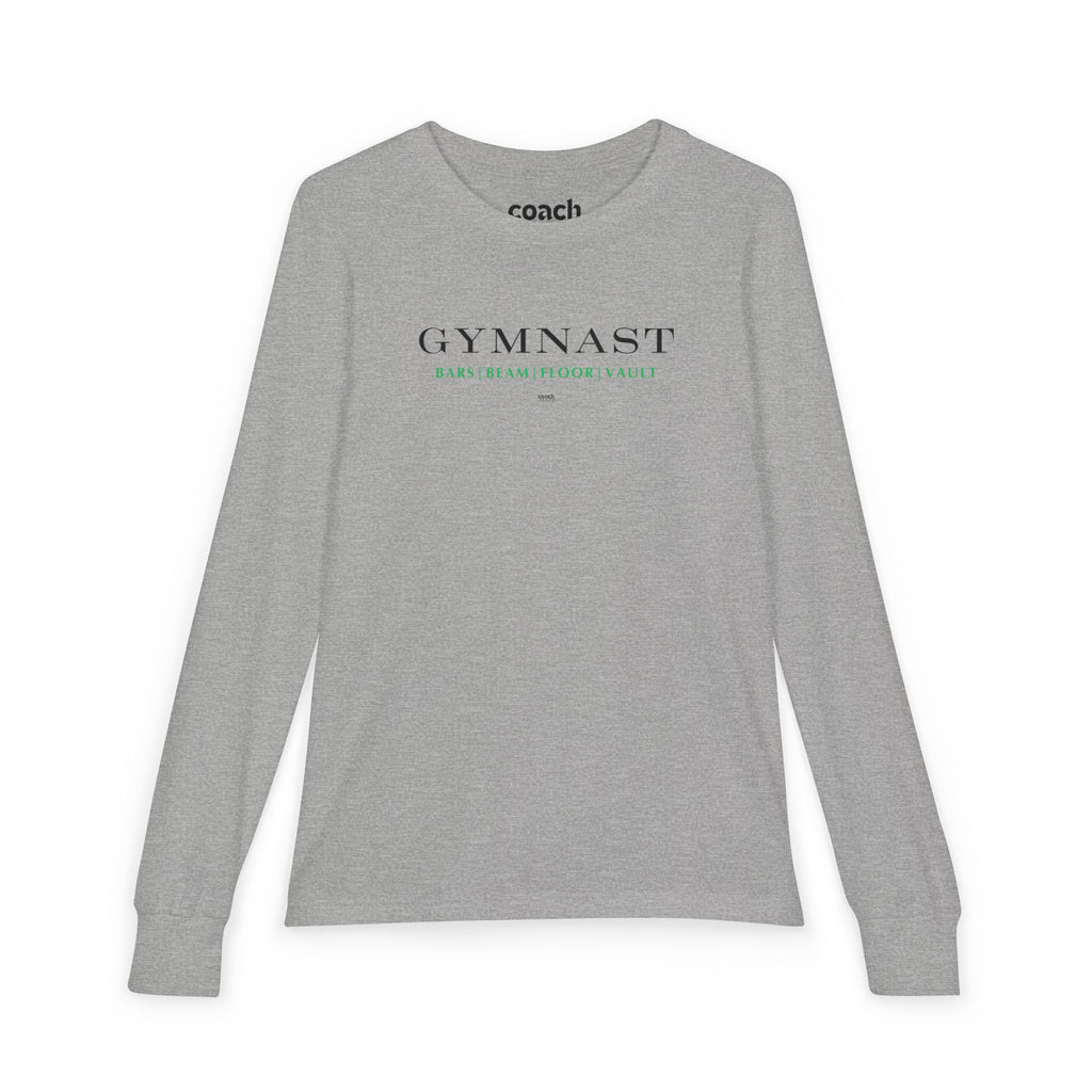 GYMNAST (Bars Beam Floor Vault) Long Sleeve Shirt - Green (Youth)