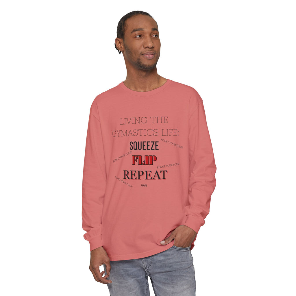 Squeeze Flip Repeat - Red (Adult Longsleeve Shirt)