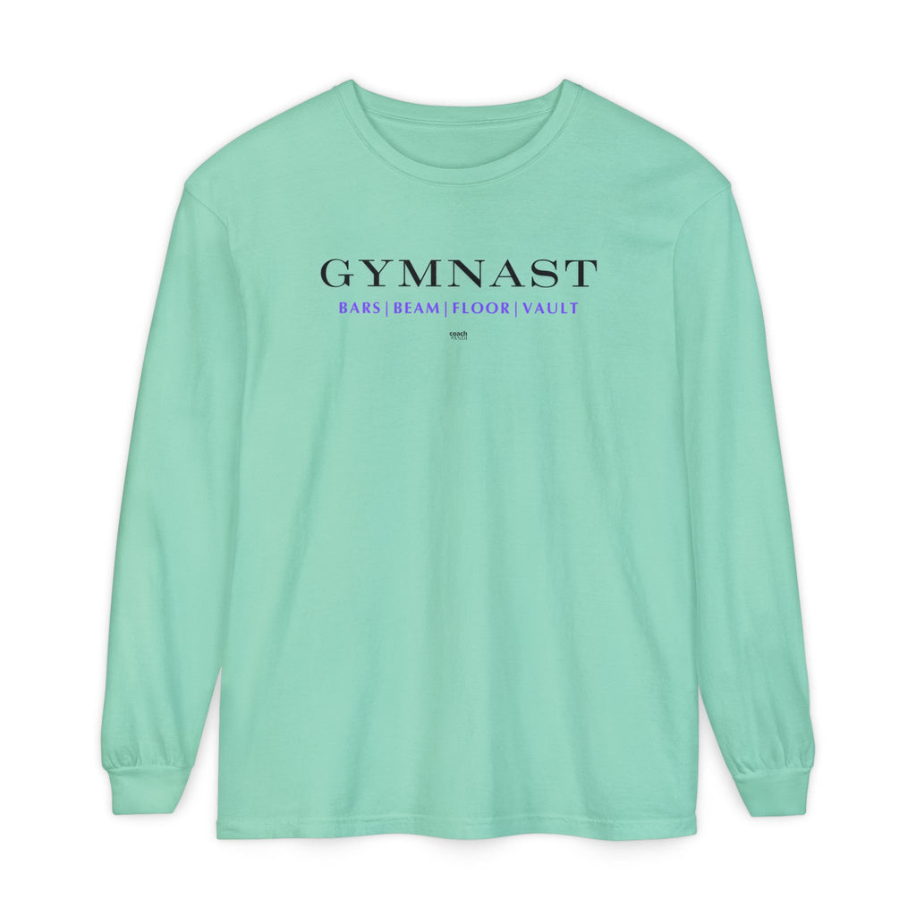 GYMNAST (Bars Beam Floor Vault) Long Sleeve Shirt - Purple (Adult)