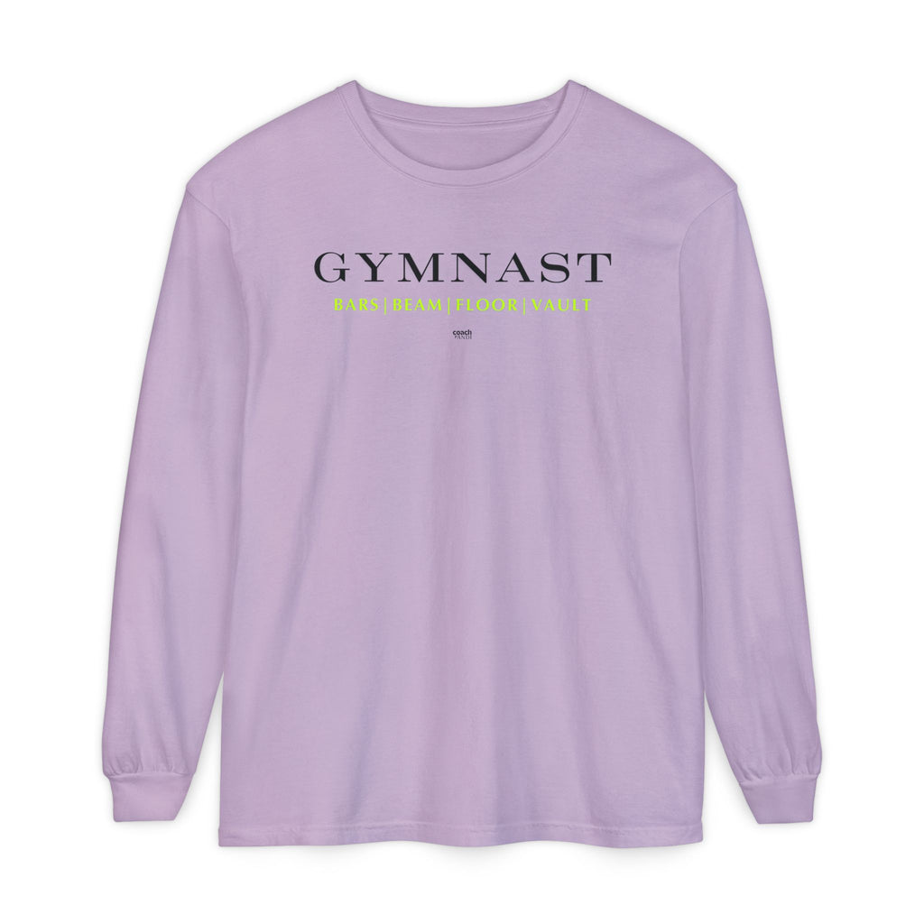 GYMNAST (Bars Beam Floor Vault) Long Sleeve Shirt - Lime (Adult )