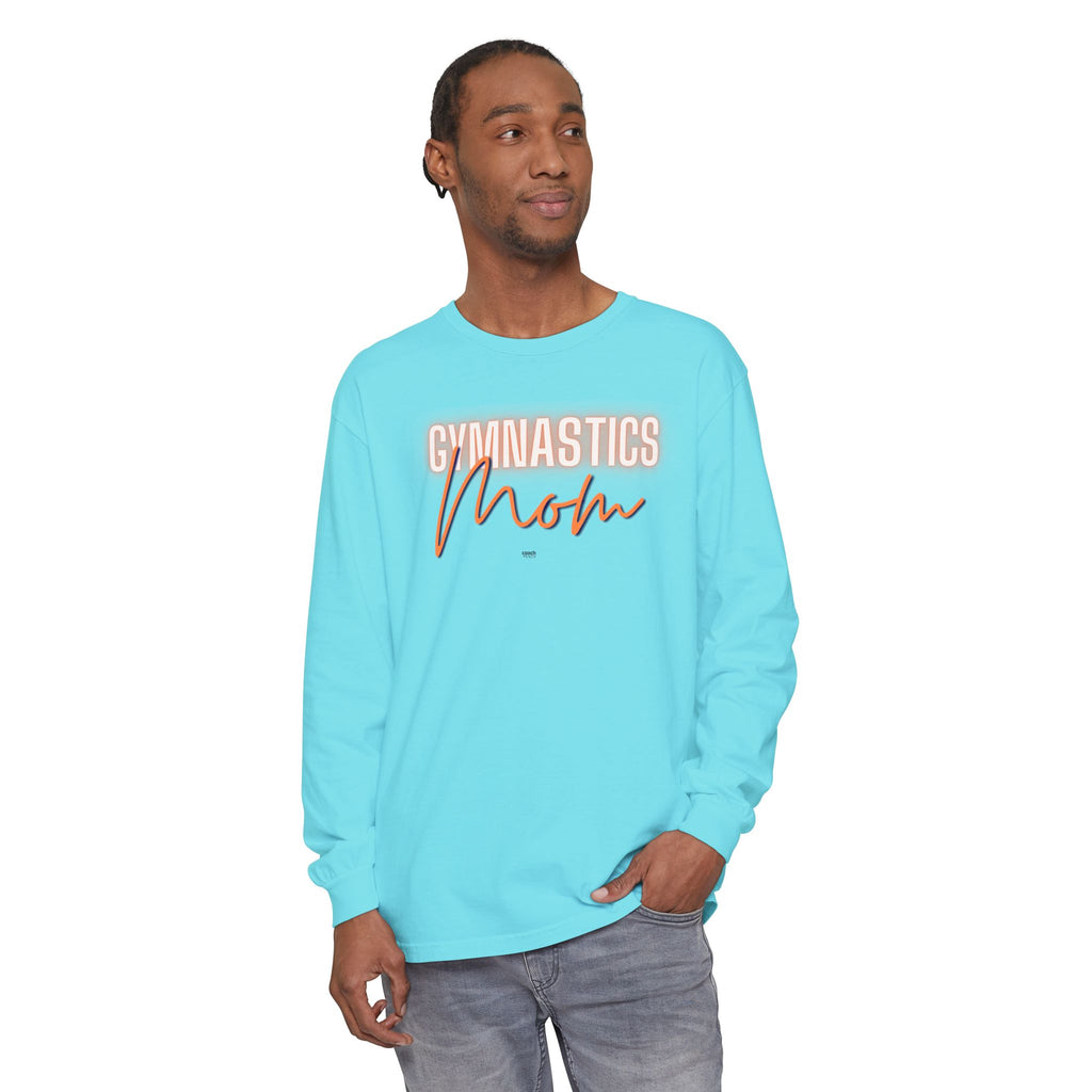 Glow Gym Mom Long Sleeve Shirt - Orange/Blue (Adult)