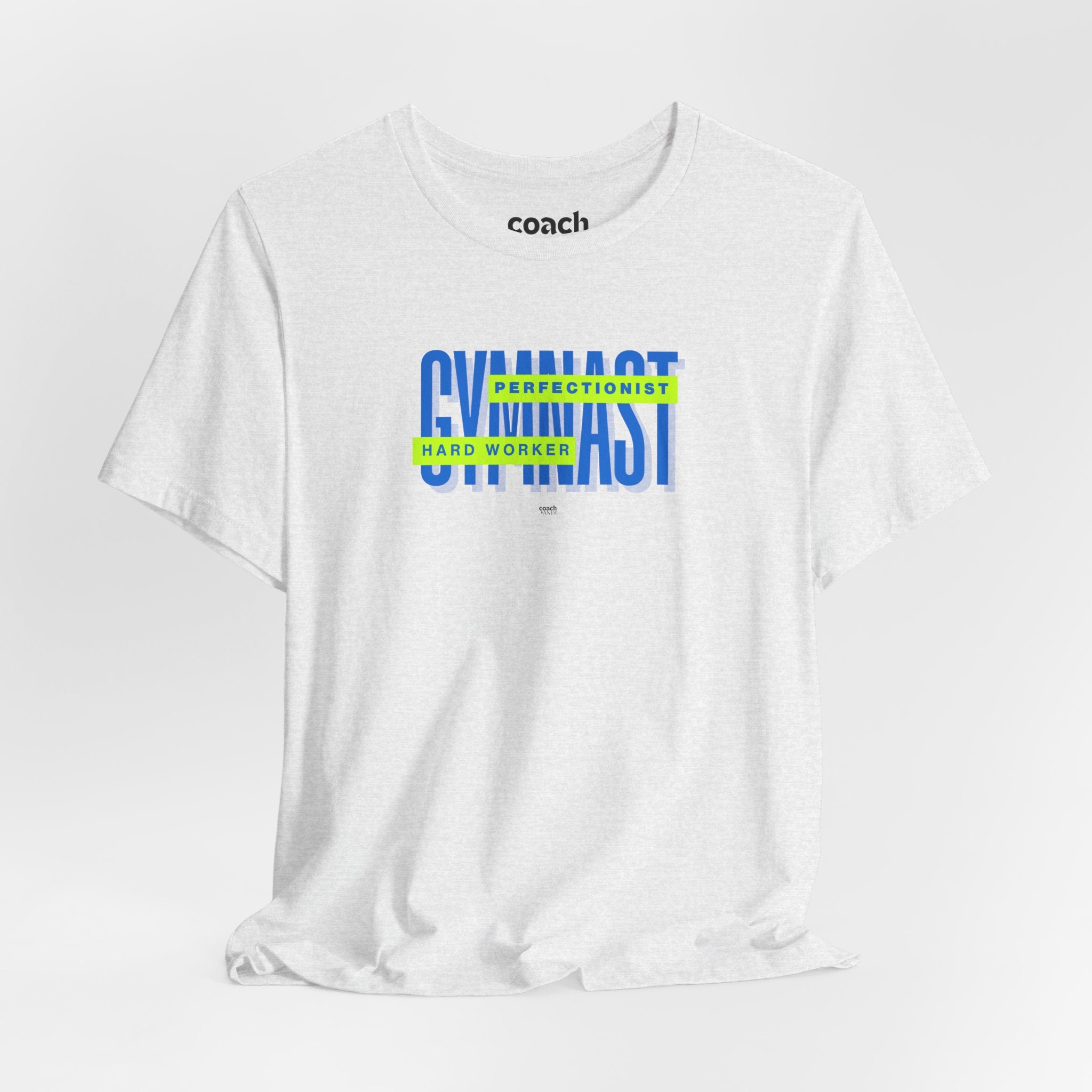 Gymnast Hard Worker Tshirt - Lime/Blue (Adult)