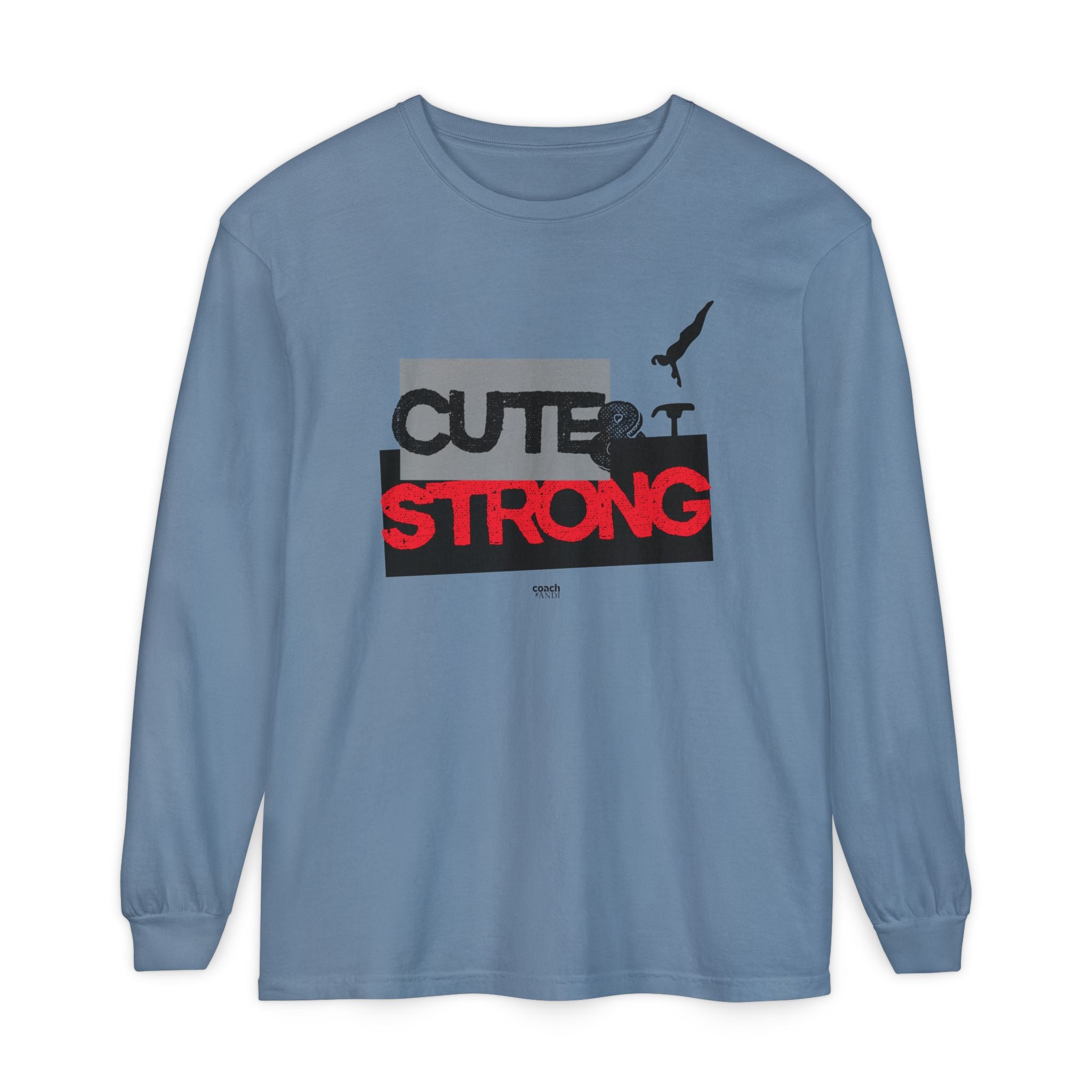 Cute & Strong - Red/Black (Adult Long Sleeve Shirt)