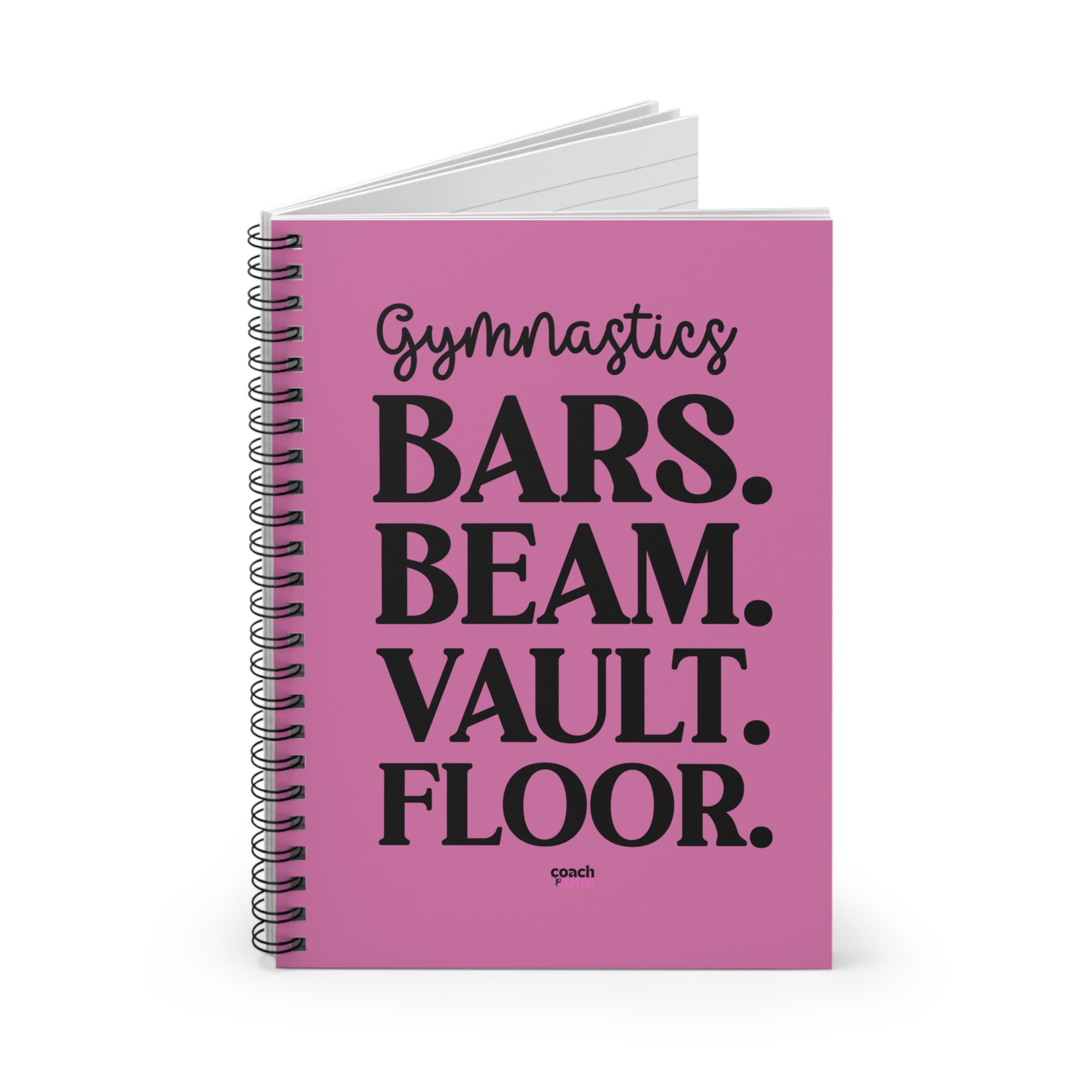 Gymnastics Events-Pink (Spiral Notebook - Ruled Line)