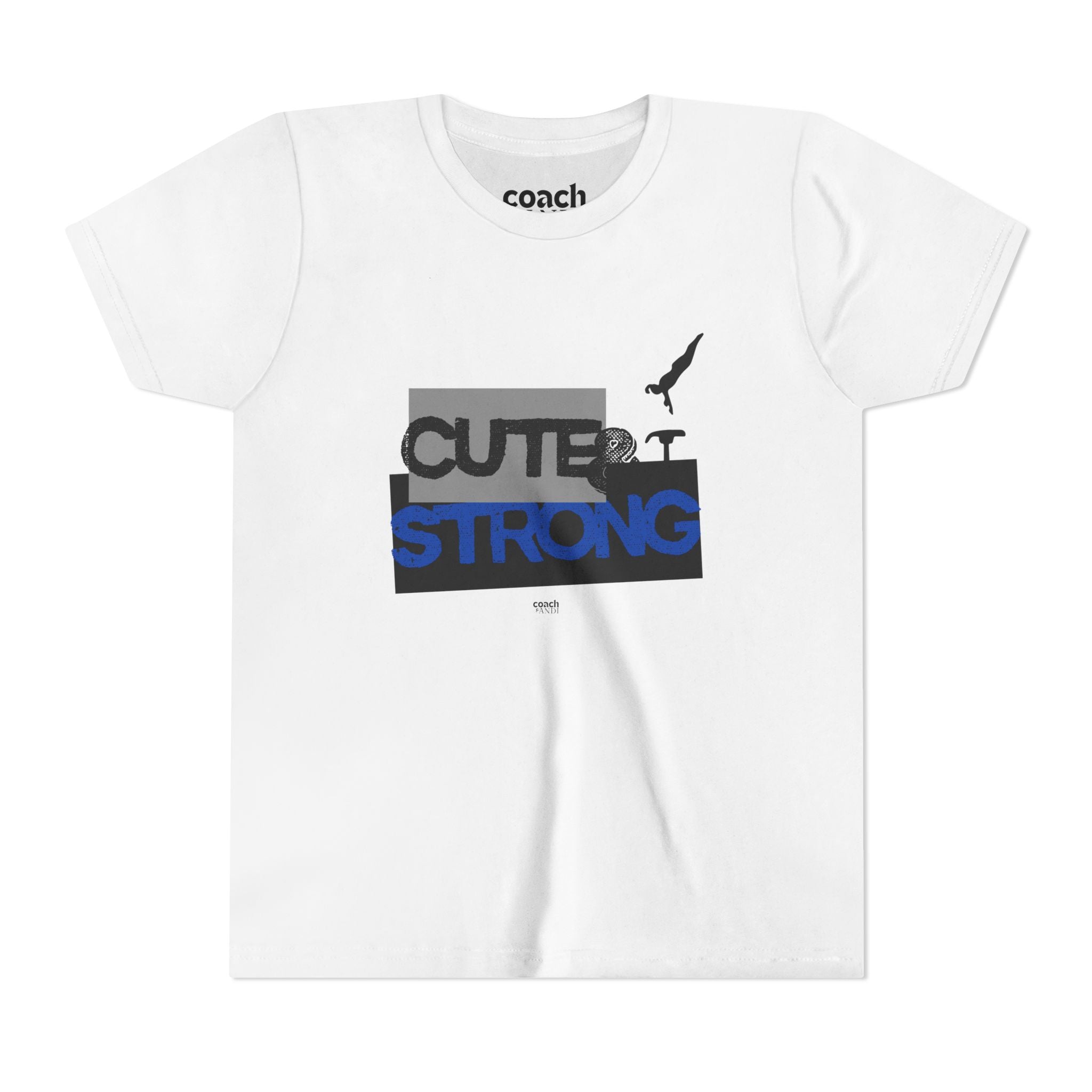 Cute & Strong Youth Short Sleeve Tee - Blue/Black