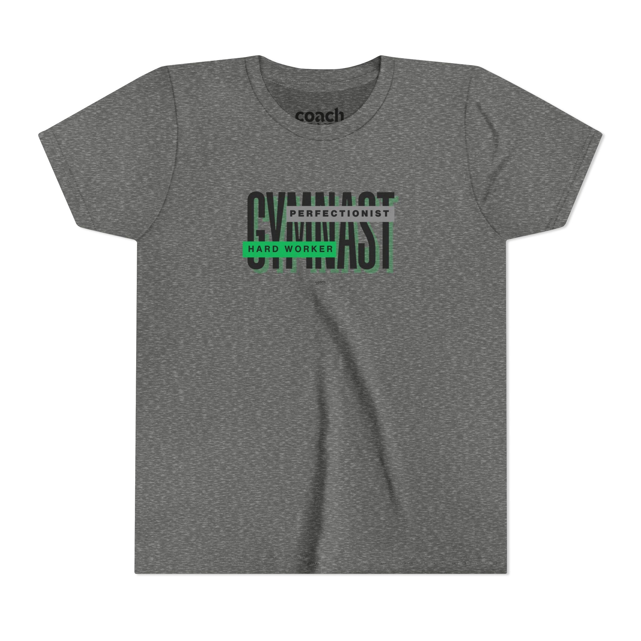 Gymnast Hard Worker Tshirt - Green/Black (Youth)