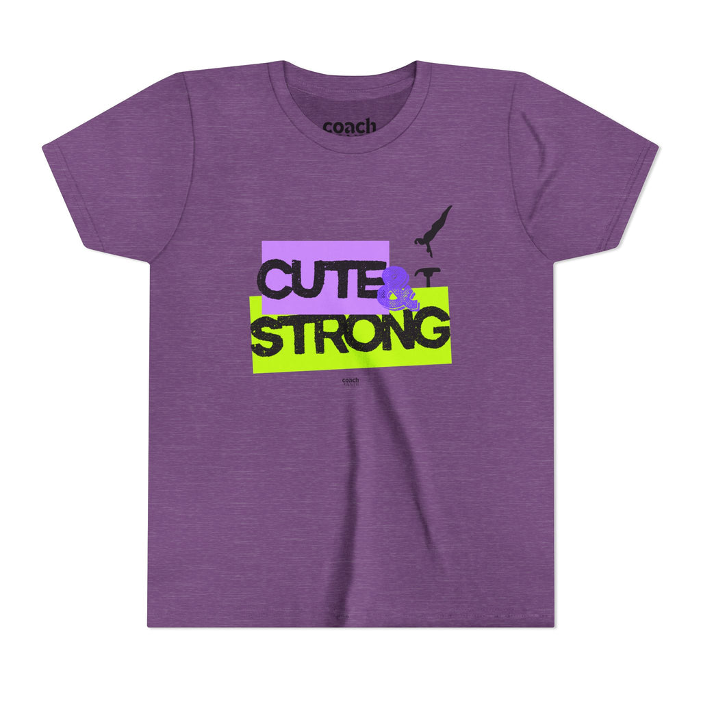Cute & Strong Youth Short Sleeve Tee - Lavender/Lime