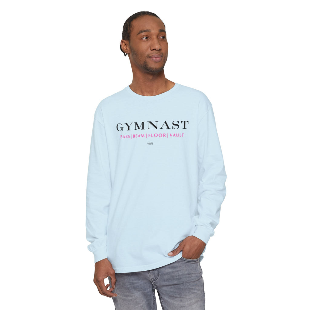 GYMNAST (Bars Beam Floor Vault) Long Sleeve Shirt - Pink (Adult )