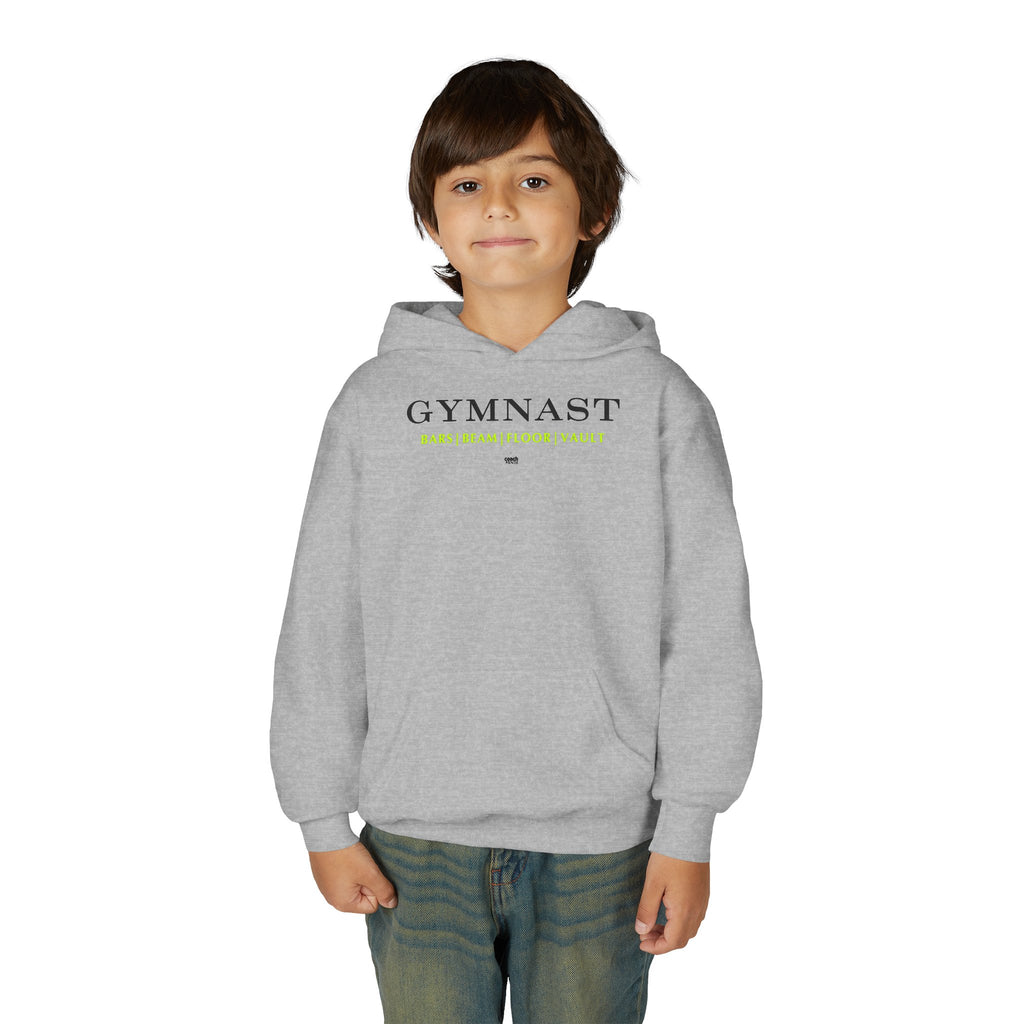 GYMNAST (Bars Beam Floor Vault) Hoodie - Lime (Youth)
