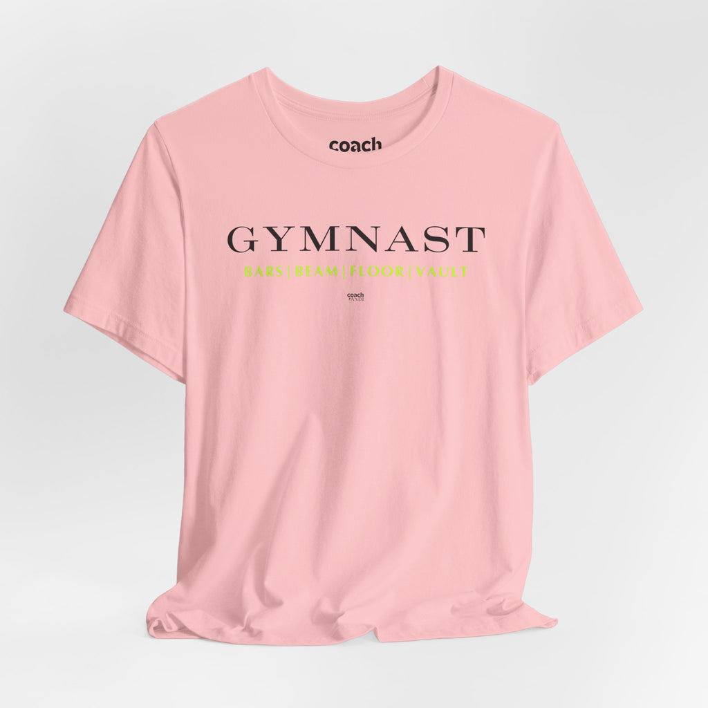 GYMNAST (Bars Beam Floor Vault) Tshirt - Lime (Adult)
