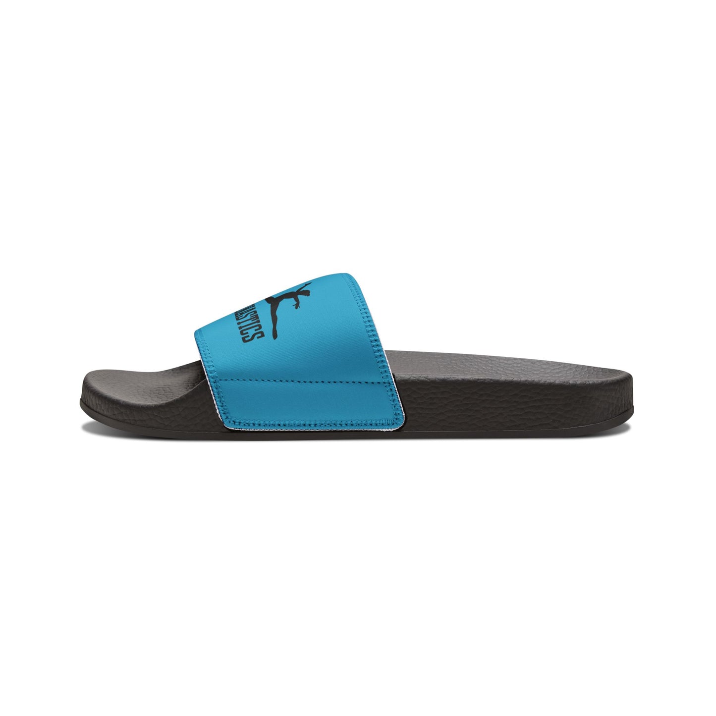 Peace, Love, Gymnastics- Turquoise (Youth Removable-Strap Sandals)