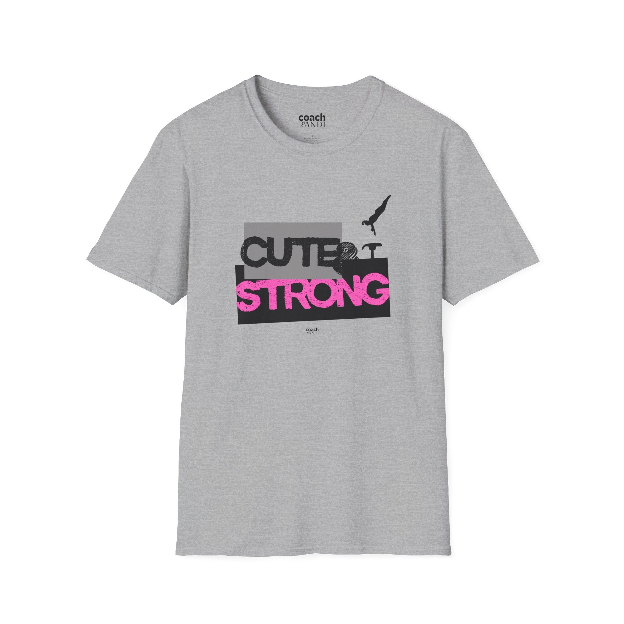 Cute & Strong Tshirt - Pink/Black (Adult)