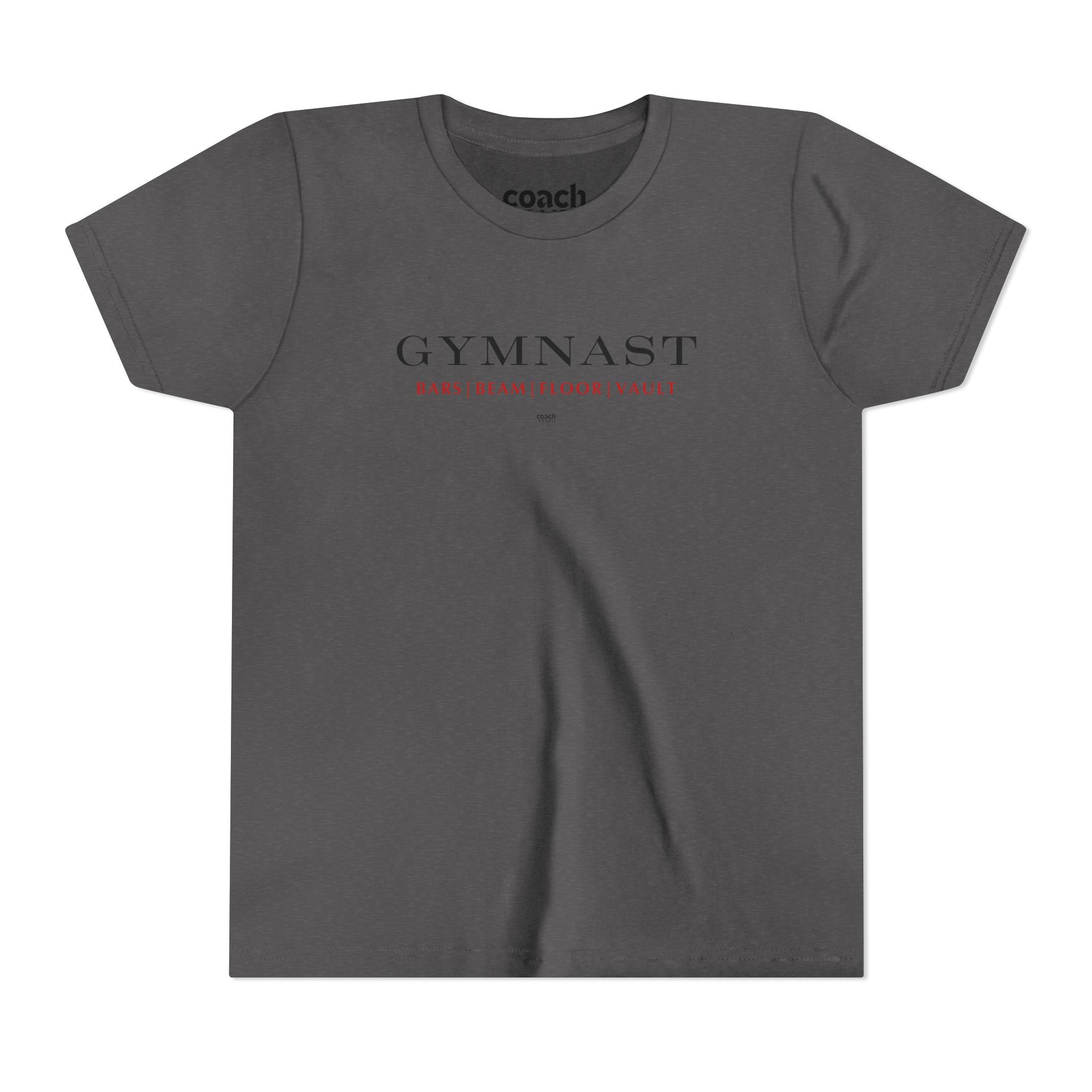 GYMNAST (Bars Beam Floor Vault) Short Sleeve Tee - Red (Youth)