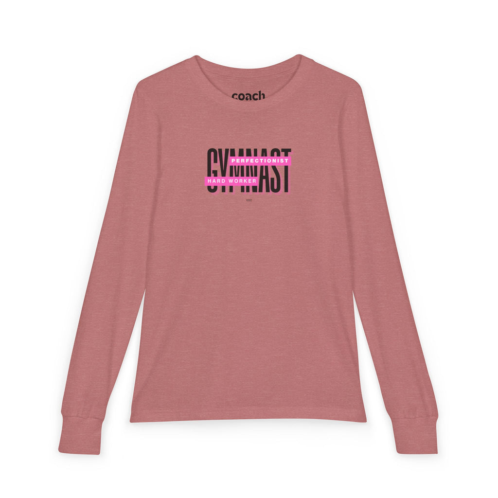 Gymnast Hard Worker Long Sleeve Shirt - Pink (Youth)