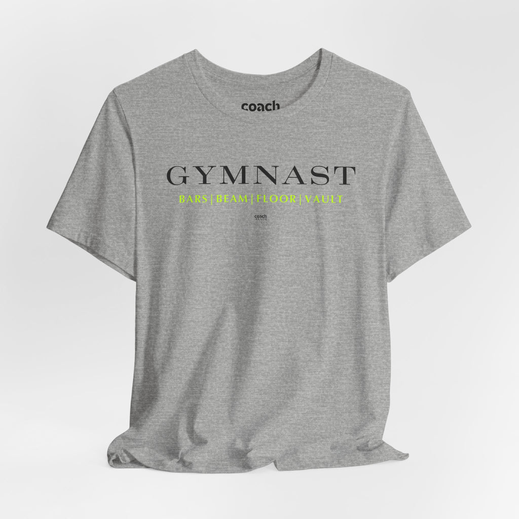 GYMNAST (Bars Beam Floor Vault) Tshirt - Lime (Adult)