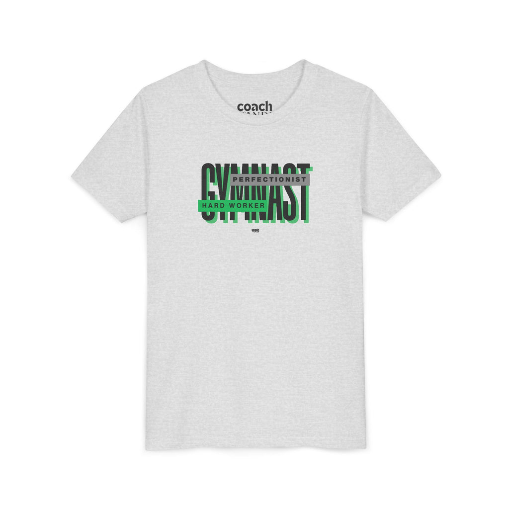 Gymnast Hard Worker Tshirt - Green/Black (Youth)