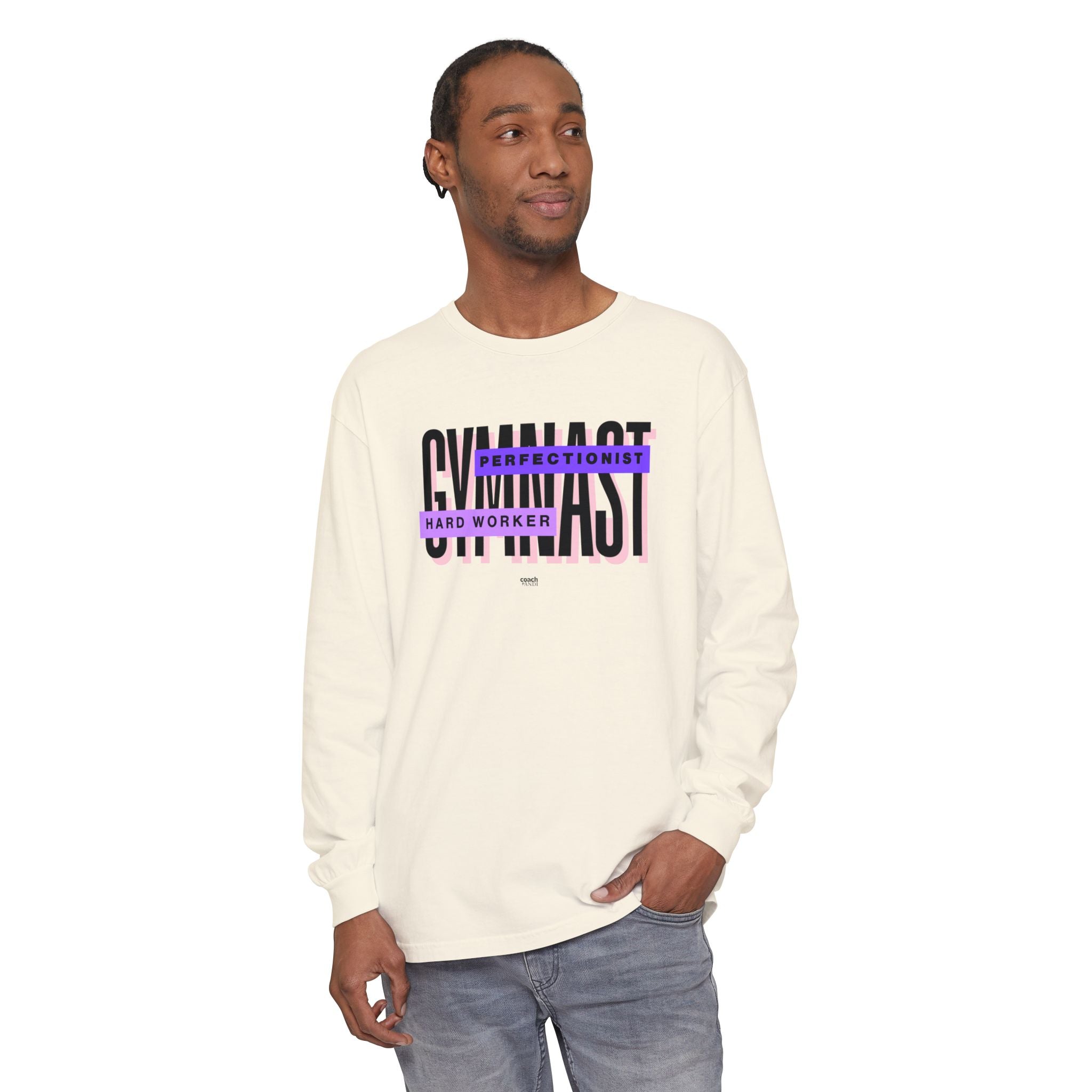 Gymnast Hard Worker Long Sleeve Shirt - Purple (Adult)
