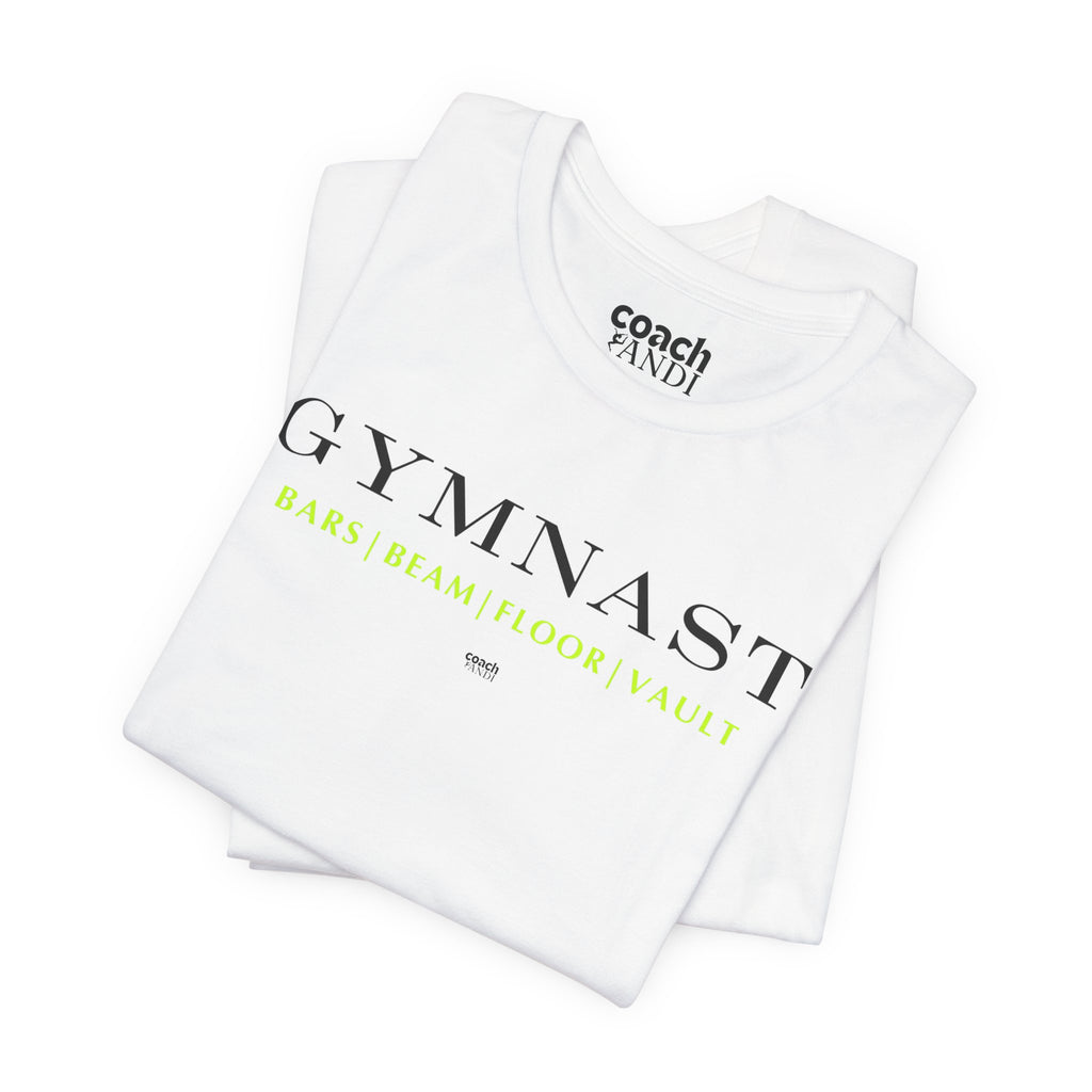 GYMNAST (Bars Beam Floor Vault) Tshirt - Lime (Adult)
