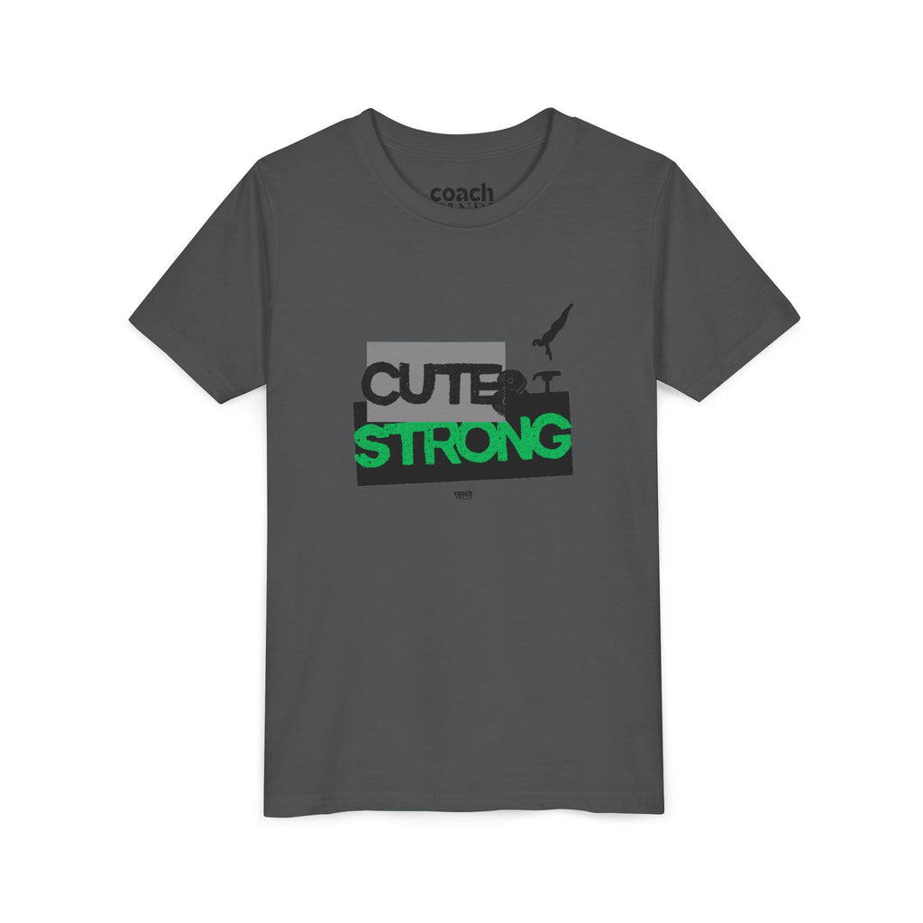 Cute & Strong Youth Short Sleeve Tee - Green/Black