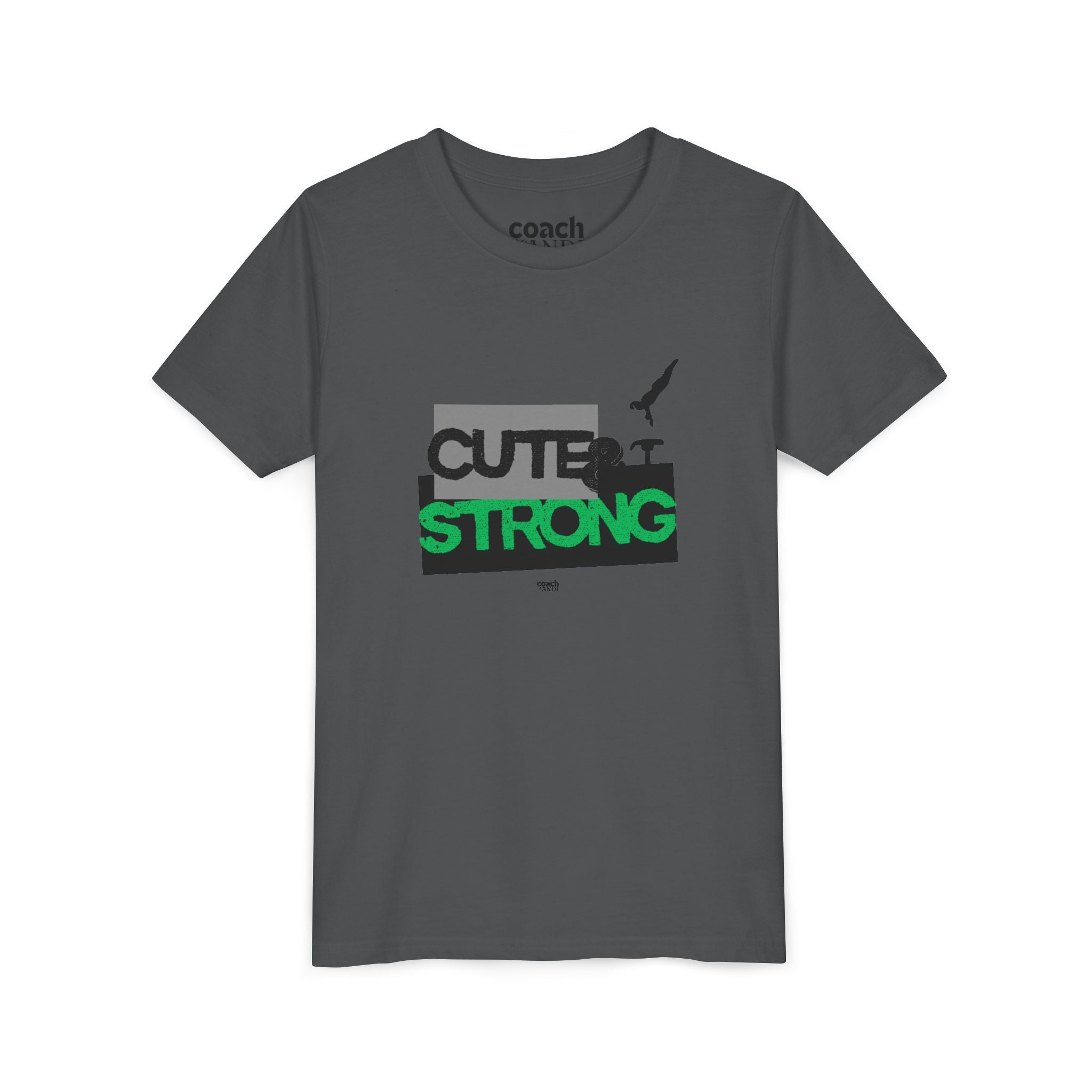 Cute & Strong Youth Short Sleeve Tee - Green/Black