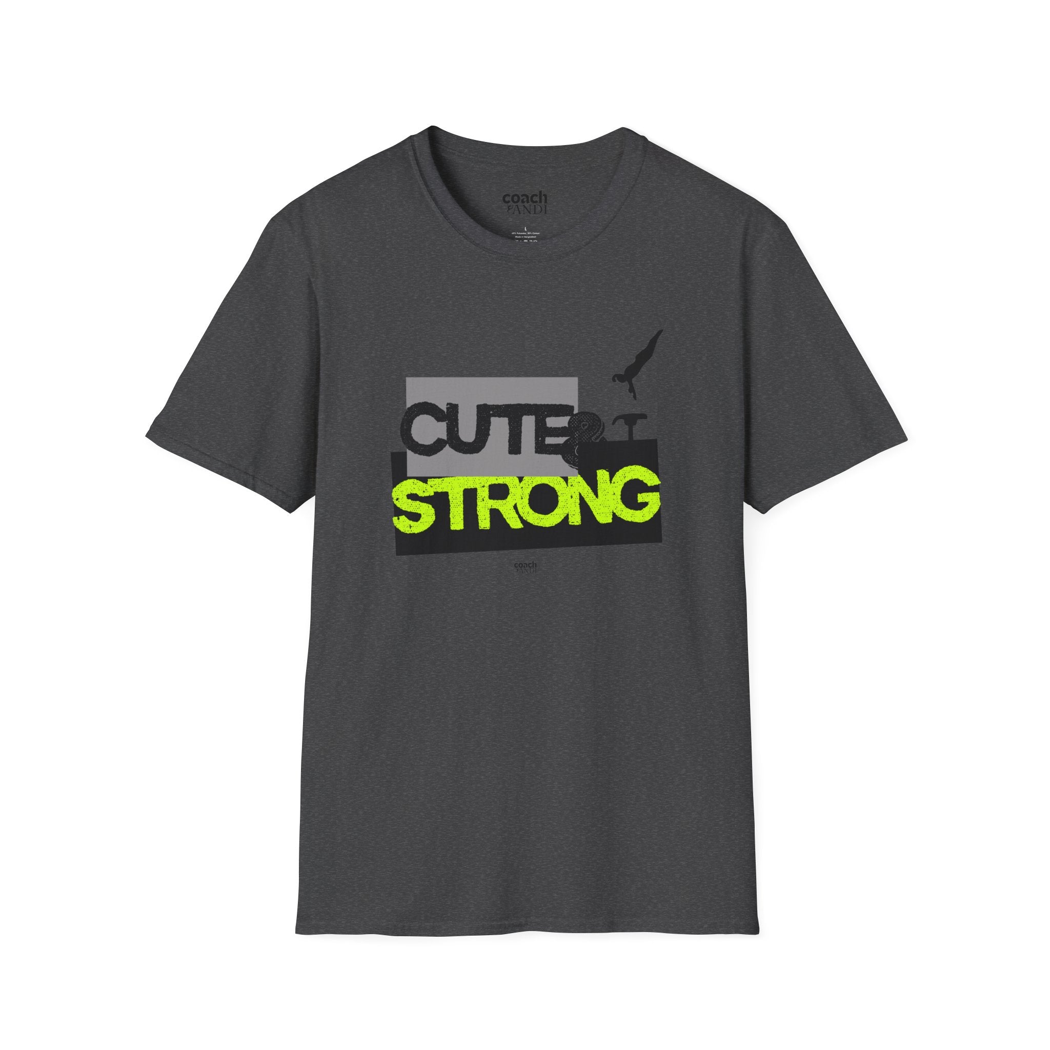 Cute & Strong Tshirt - Lime/Black (Adult)