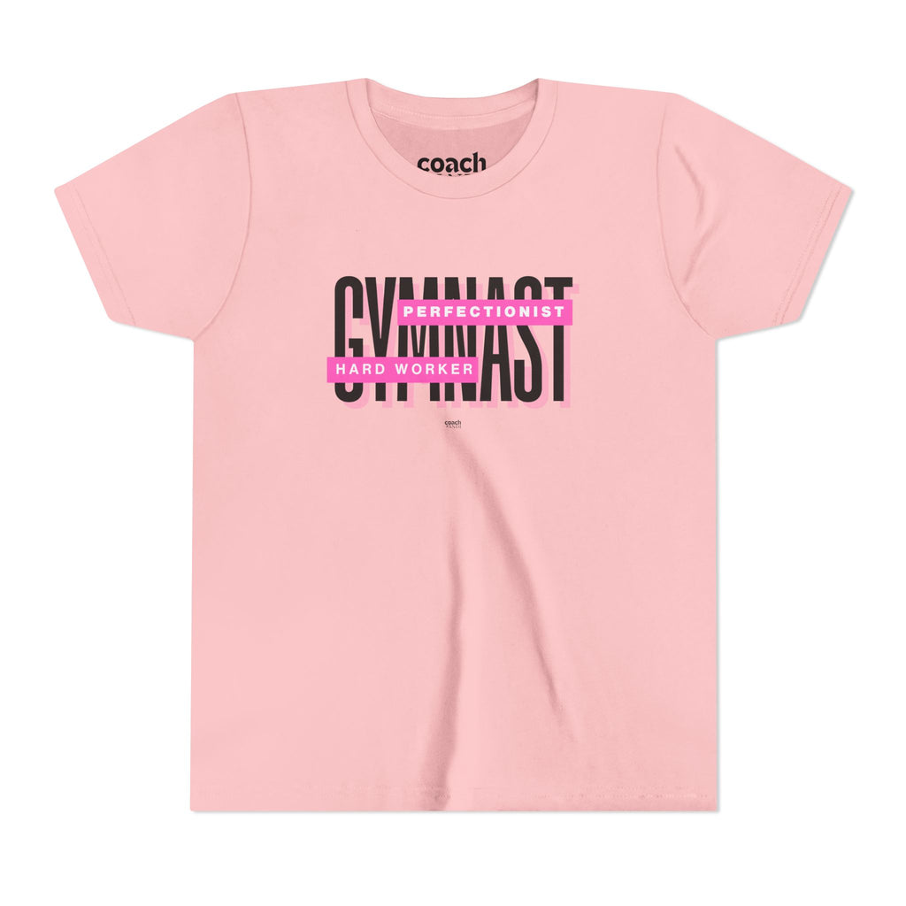 Gymnast Hard Worker Tshirt - Pink (Youth)