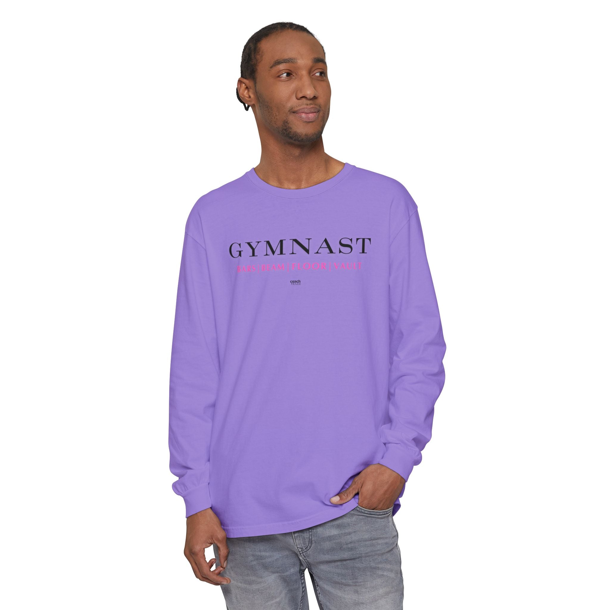 GYMNAST (Bars Beam Floor Vault) Long Sleeve Shirt - Pink (Adult )