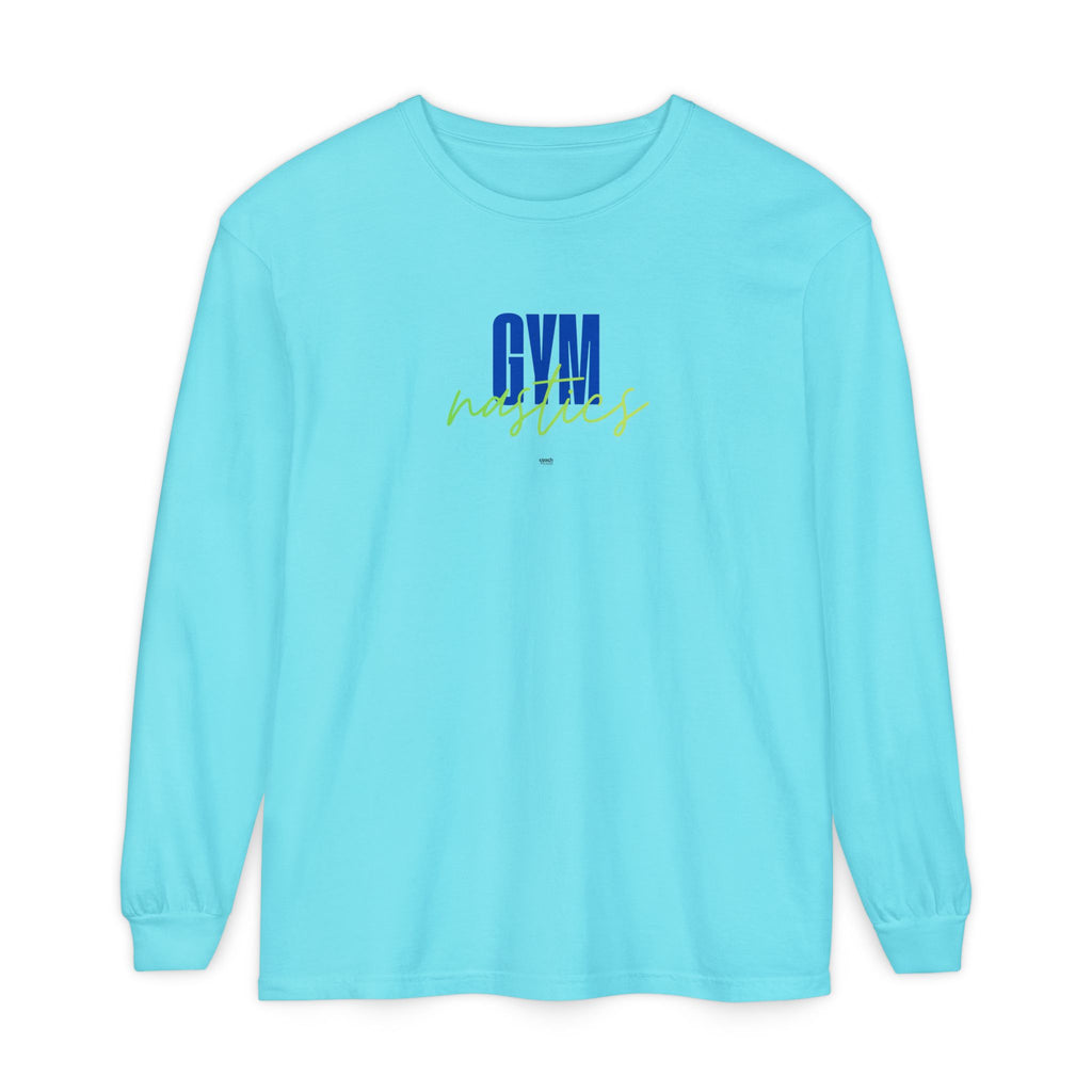 GYMnastics Long Sleeve Shirt - Blue/Lime (Adult)