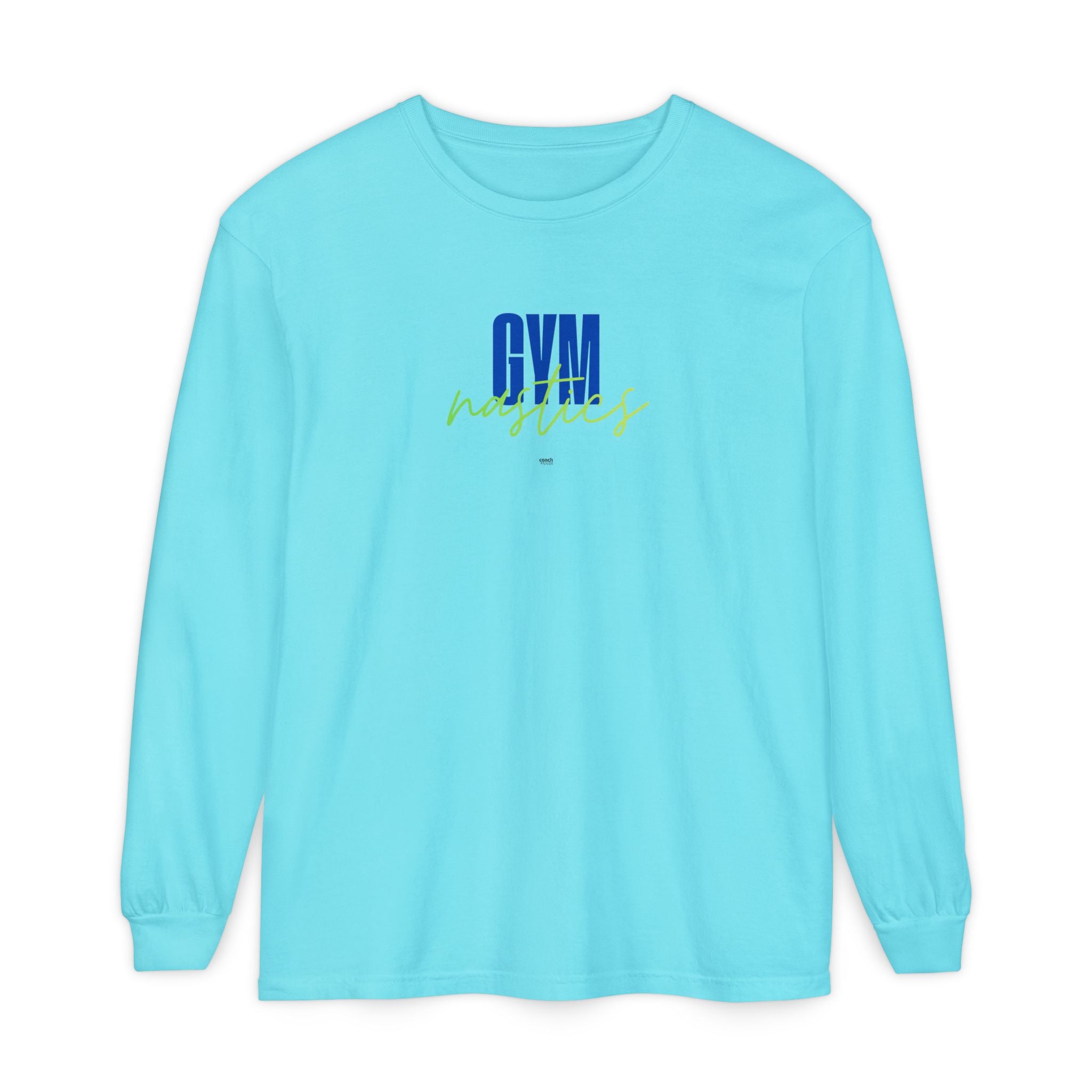 GYMnastics Long Sleeve Shirt - Blue/Lime (Adult)
